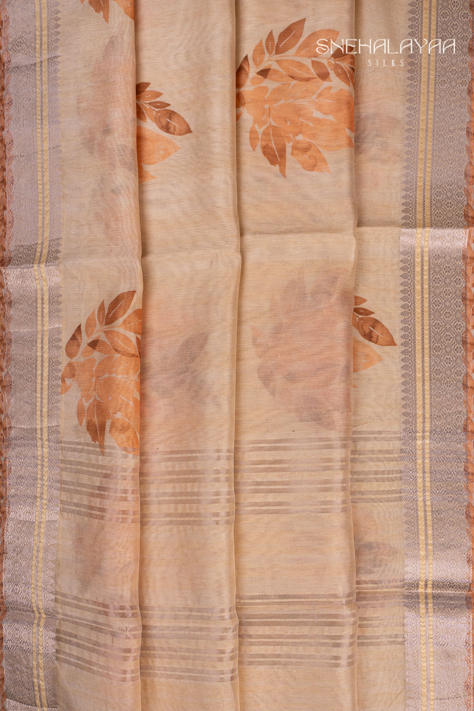 Cream Semi Chanderi Saree