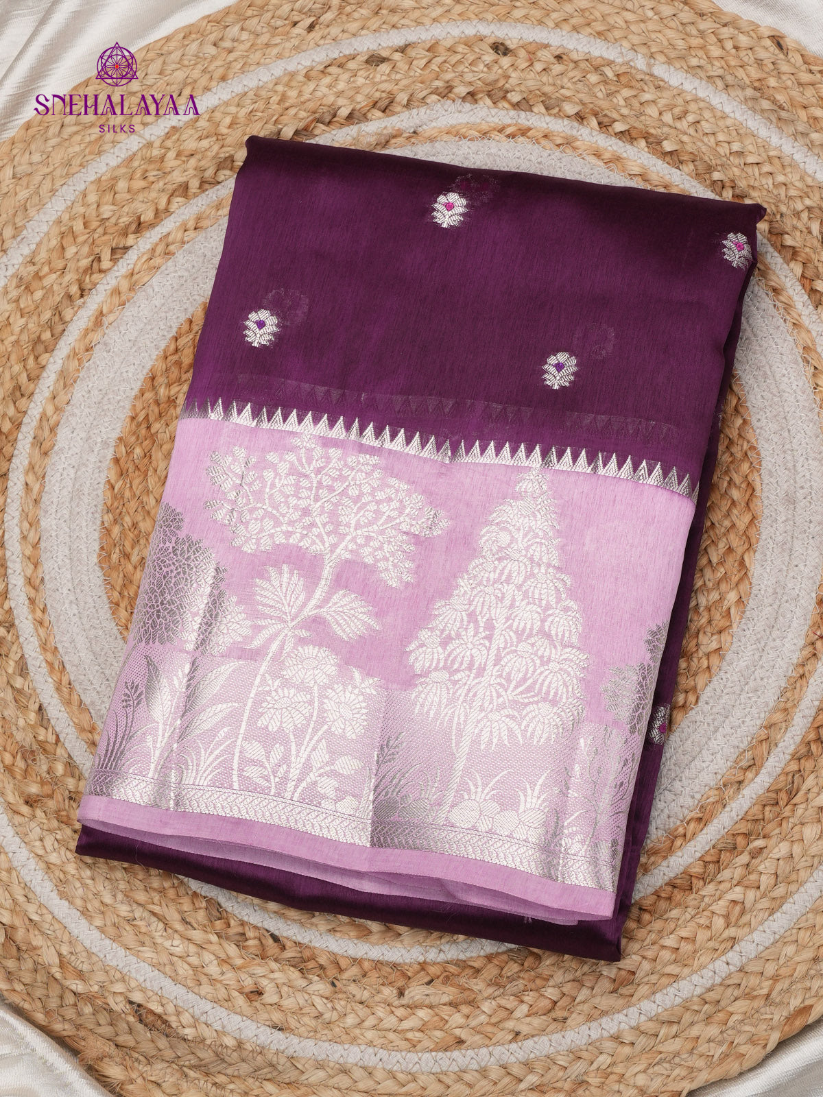 Rich Purple Banaras Dupion Silk Saree