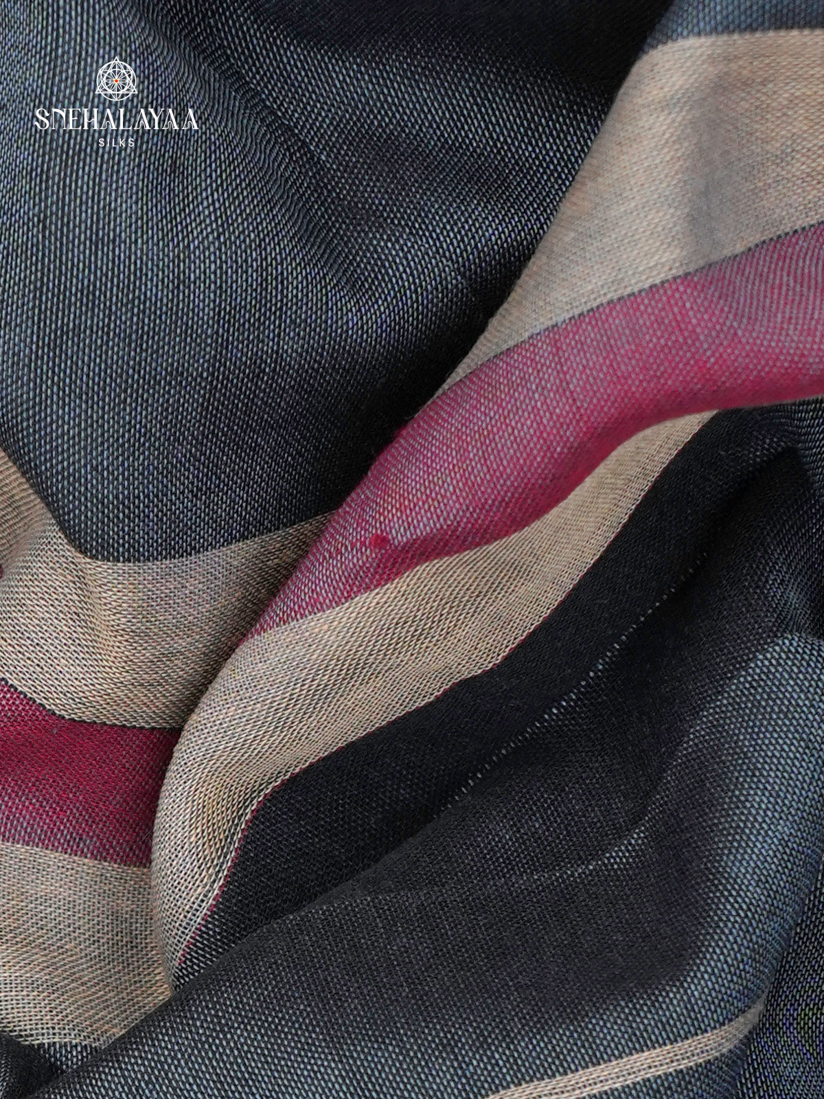 Charcoal Ash Narayanpet Cotton Saree without Blouse