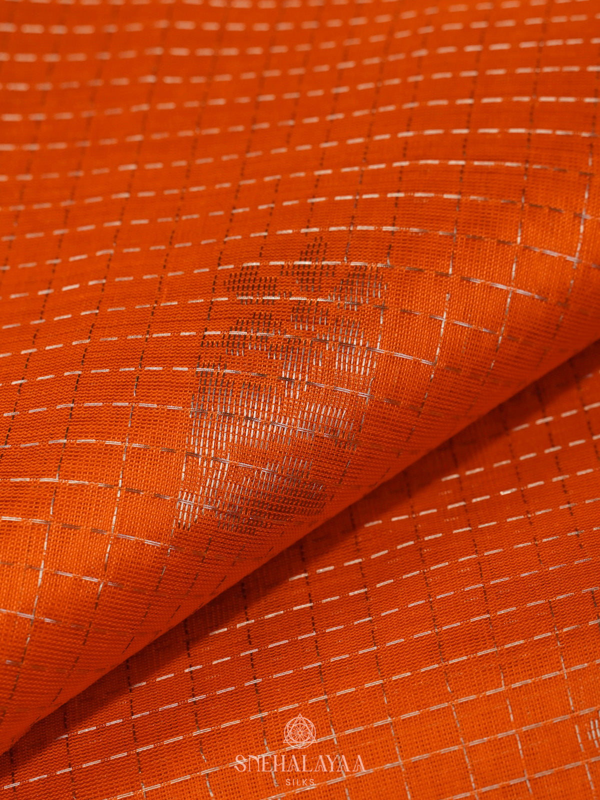 Orange Managalagiri Kuppadam Silk Saree