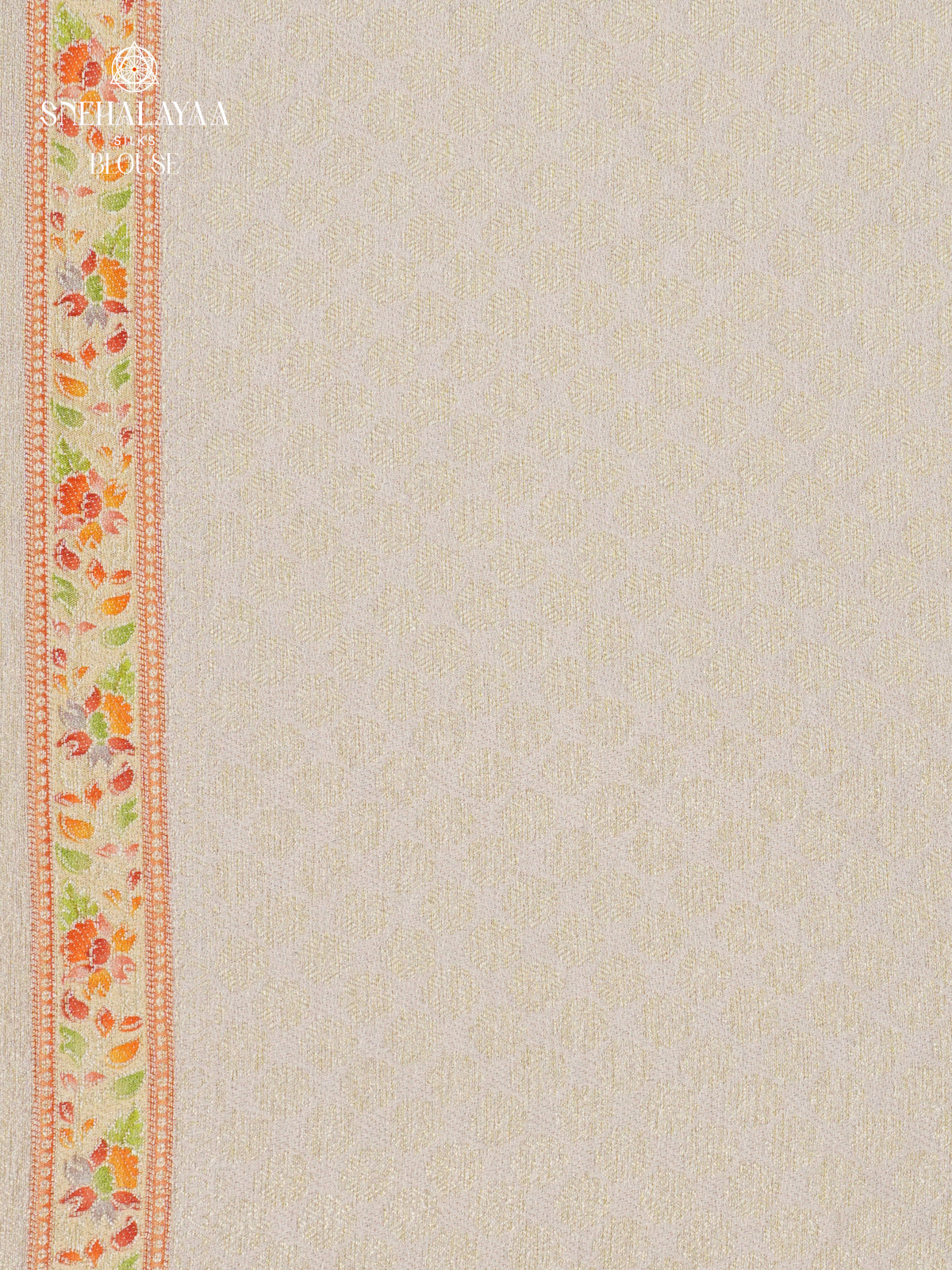 Cream Tissue Tussar Saree