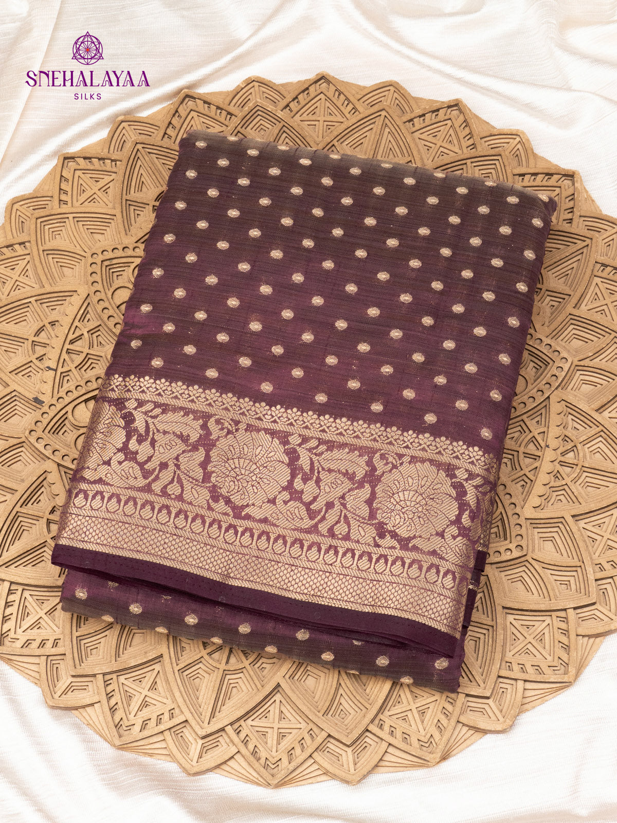 Burgundy Raw Silk Saree