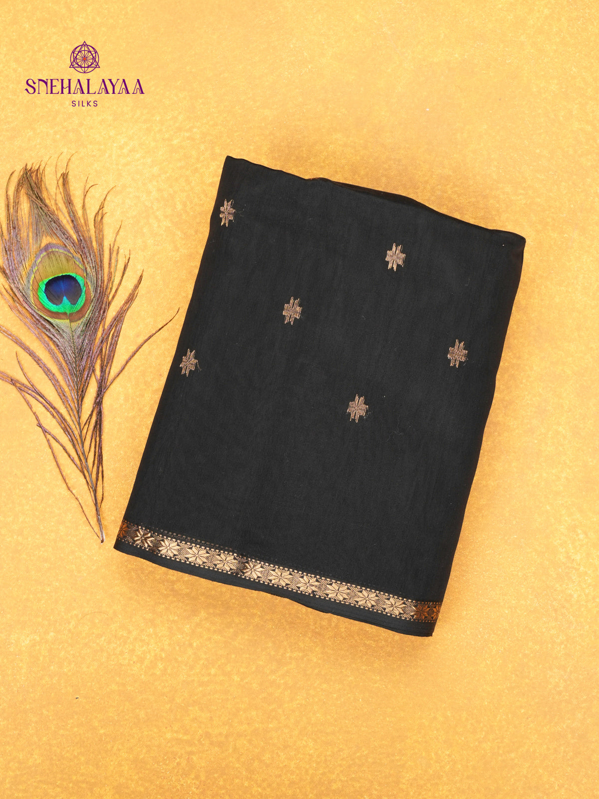 Black Maheshwari Silk Cotton Saree