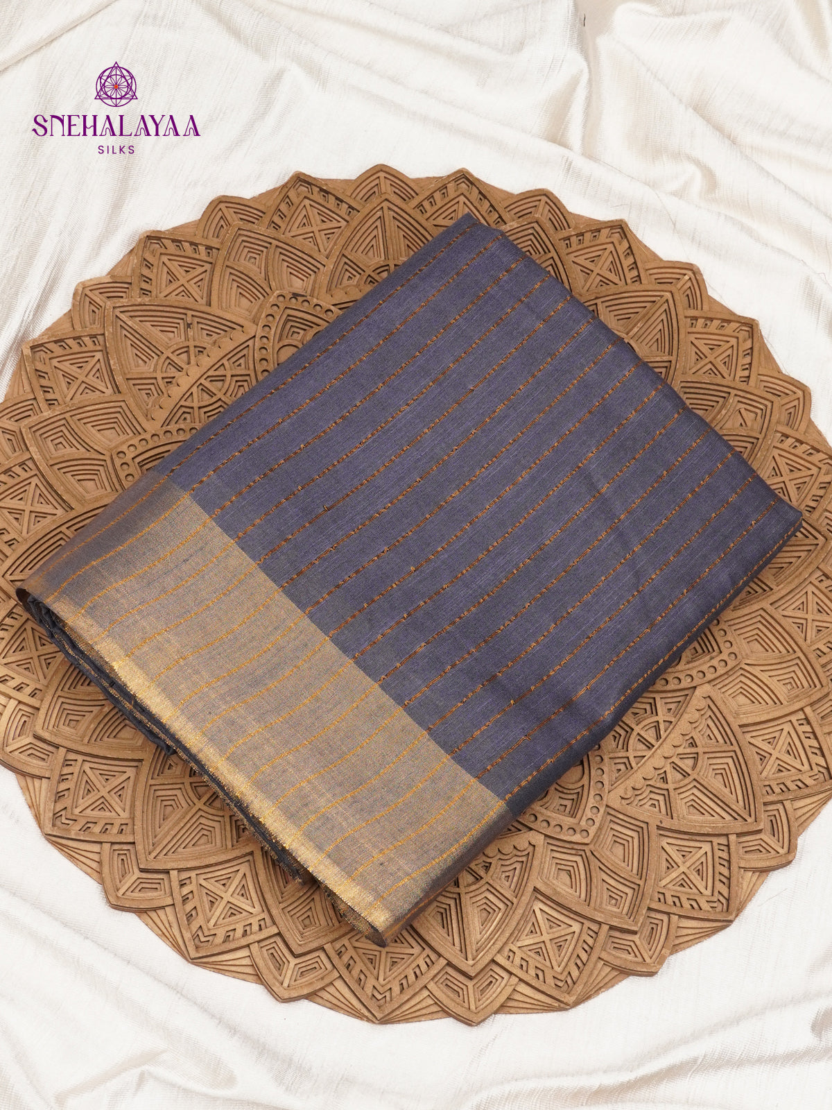 Grey Bamboo Silk Saree