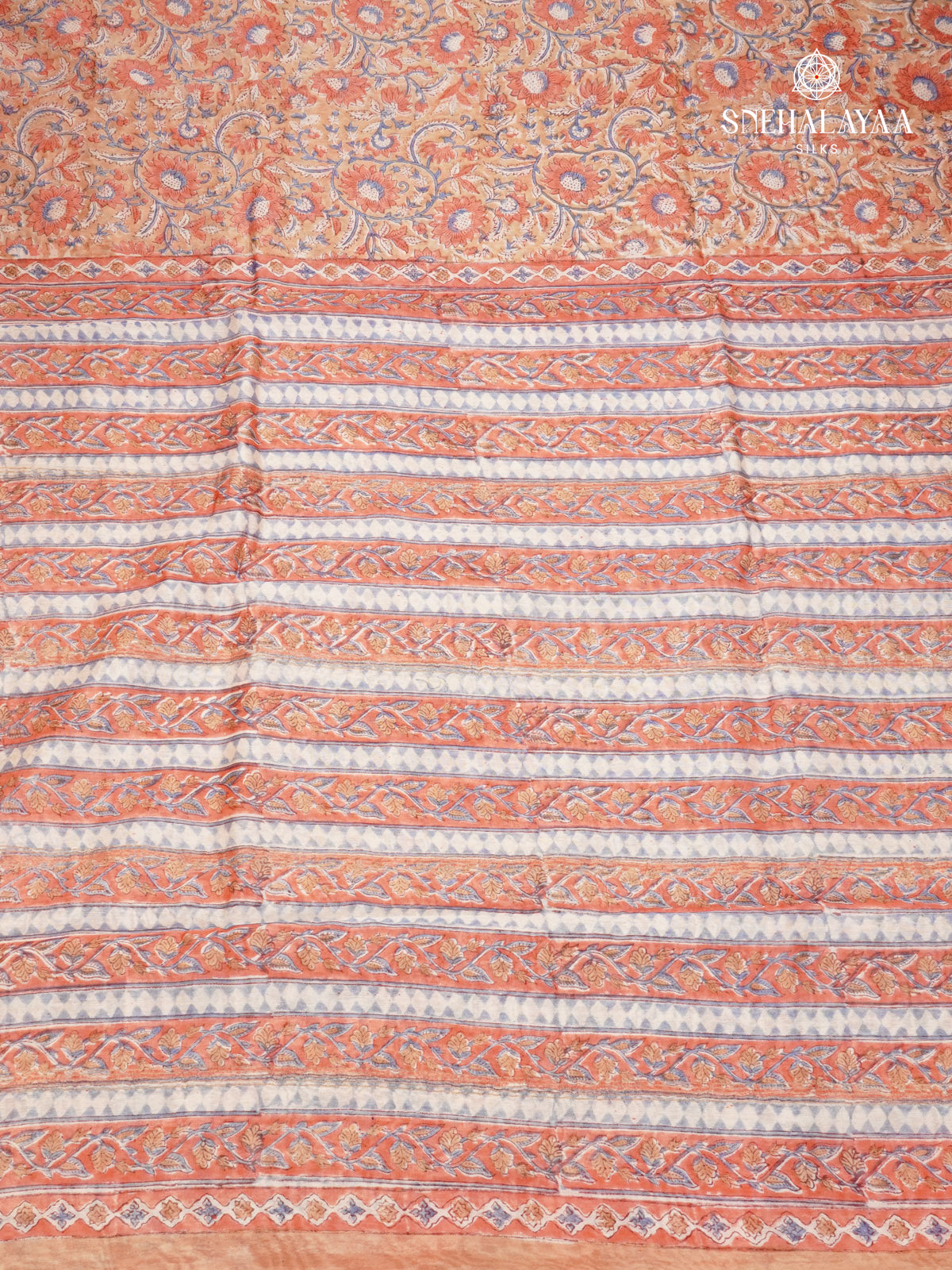 Pastel Orange Chanderi Saree