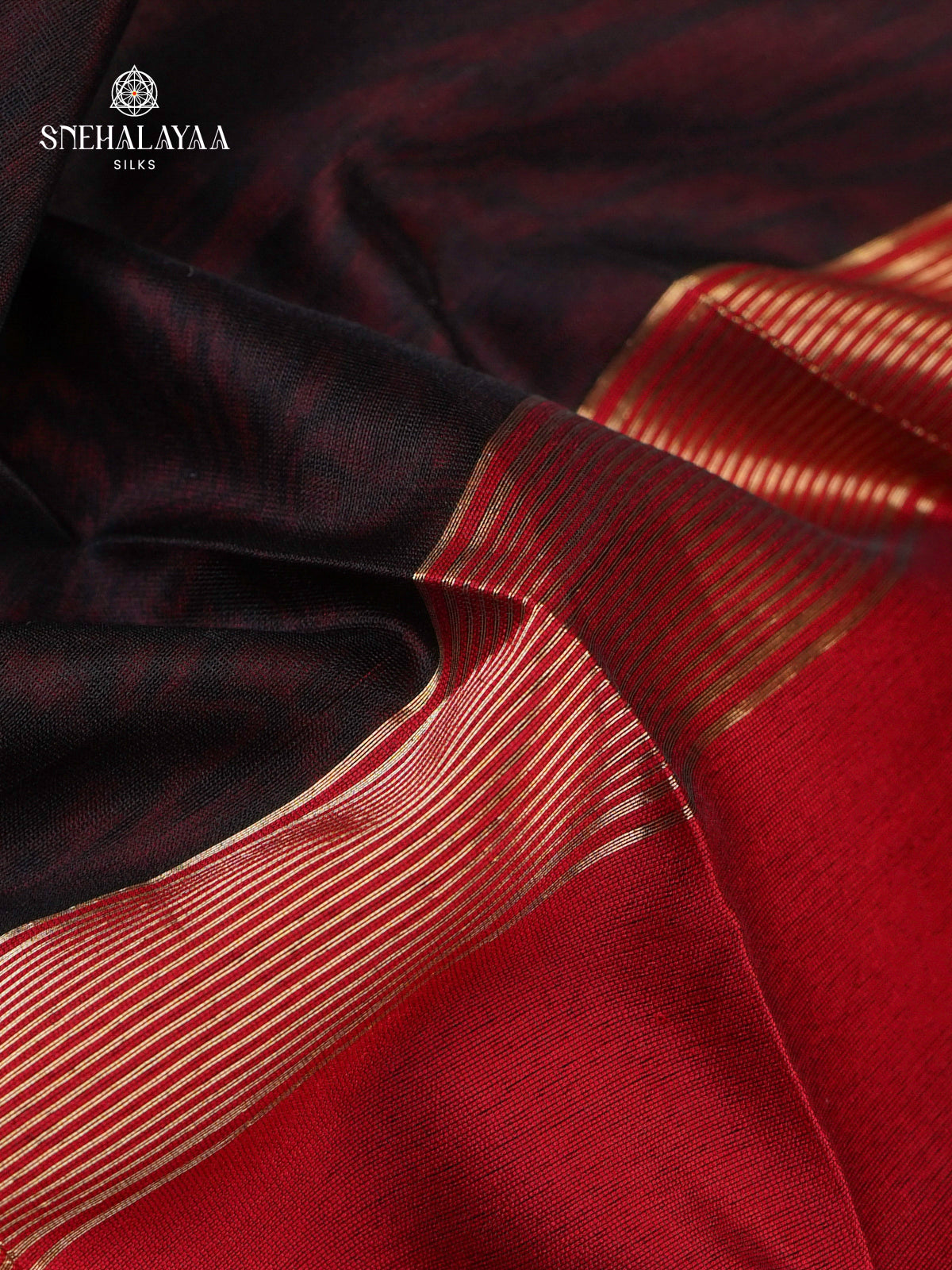 Black Maheshwari Silk Cotton Saree