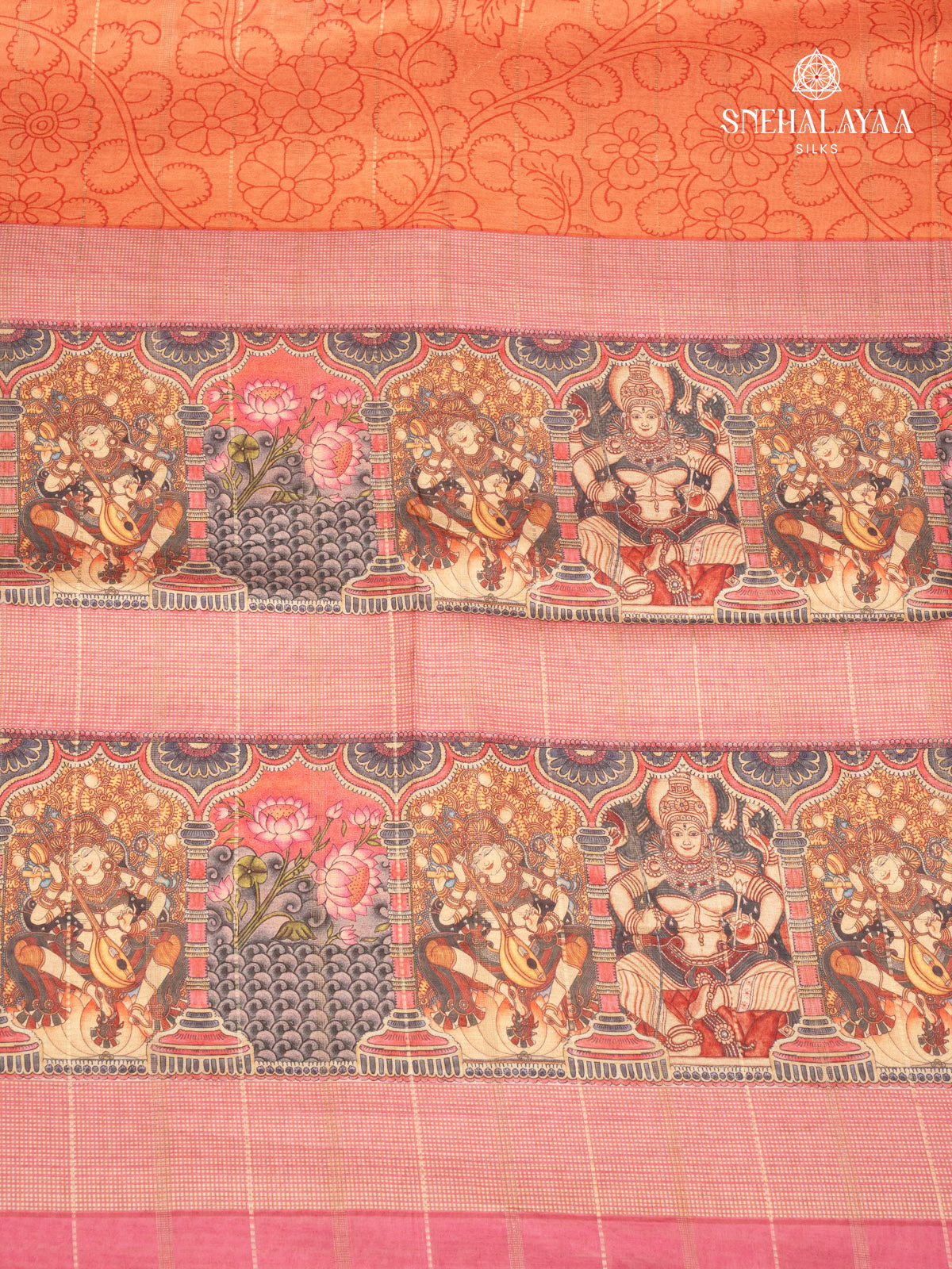 Orange Tussar Saree