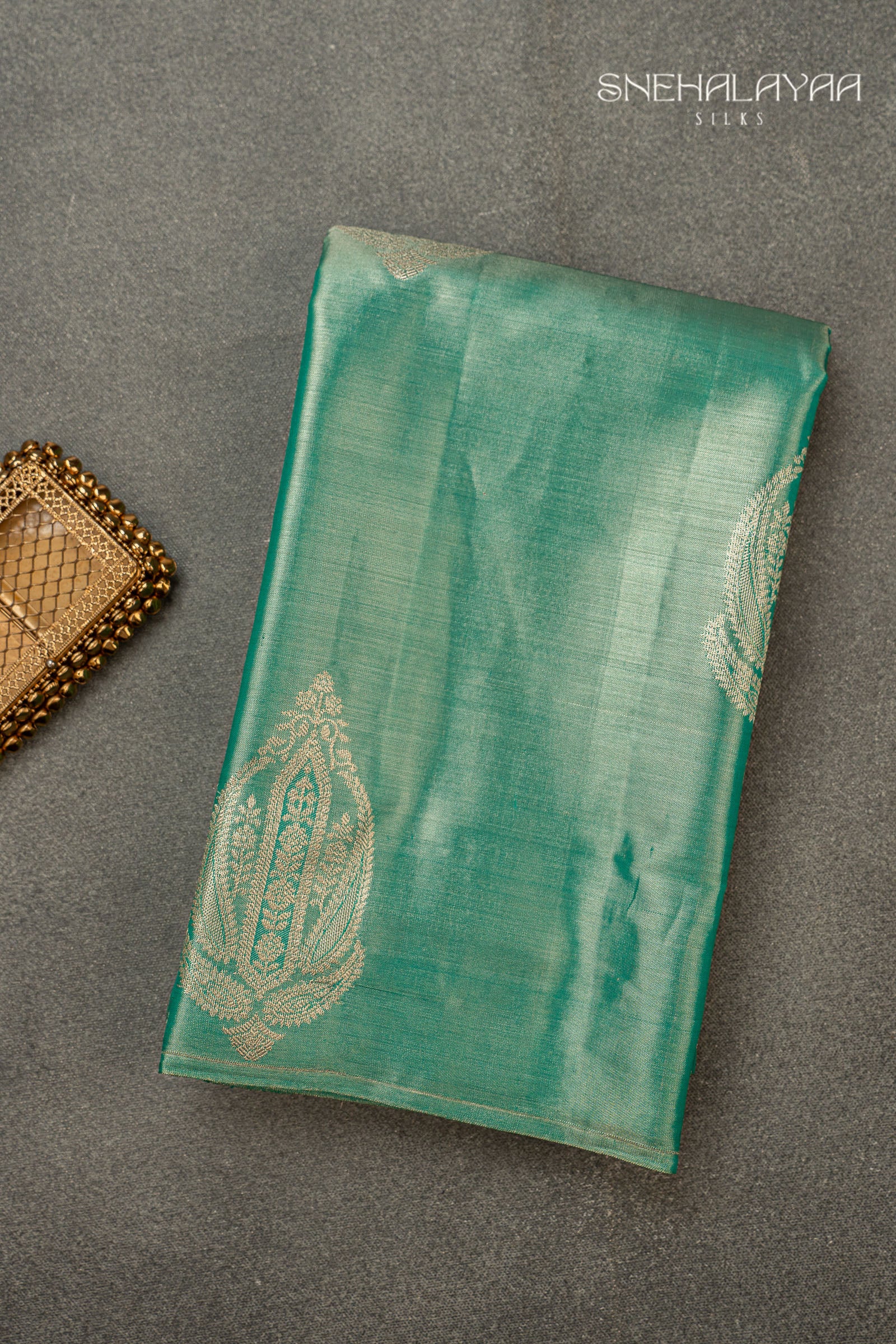 Fern Green Kancheevaram Tissue Silk Saree