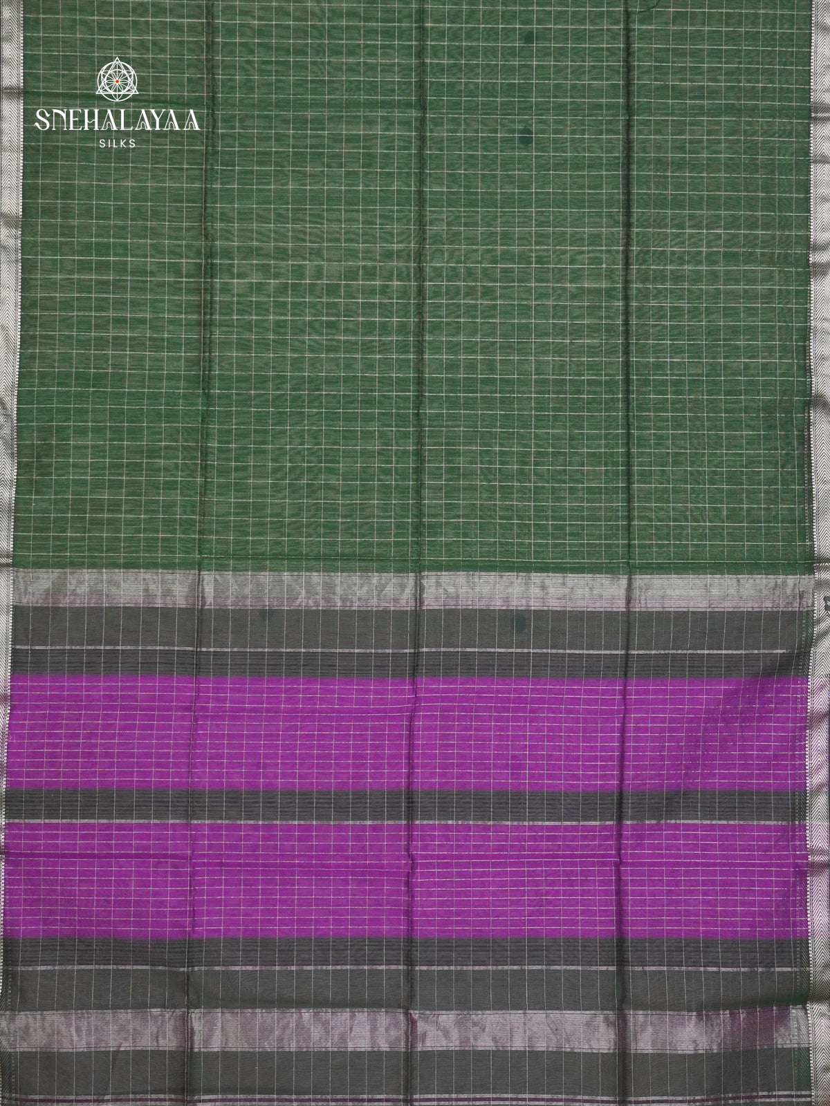 Forest Green Maheshwari Silk Cotton Saree