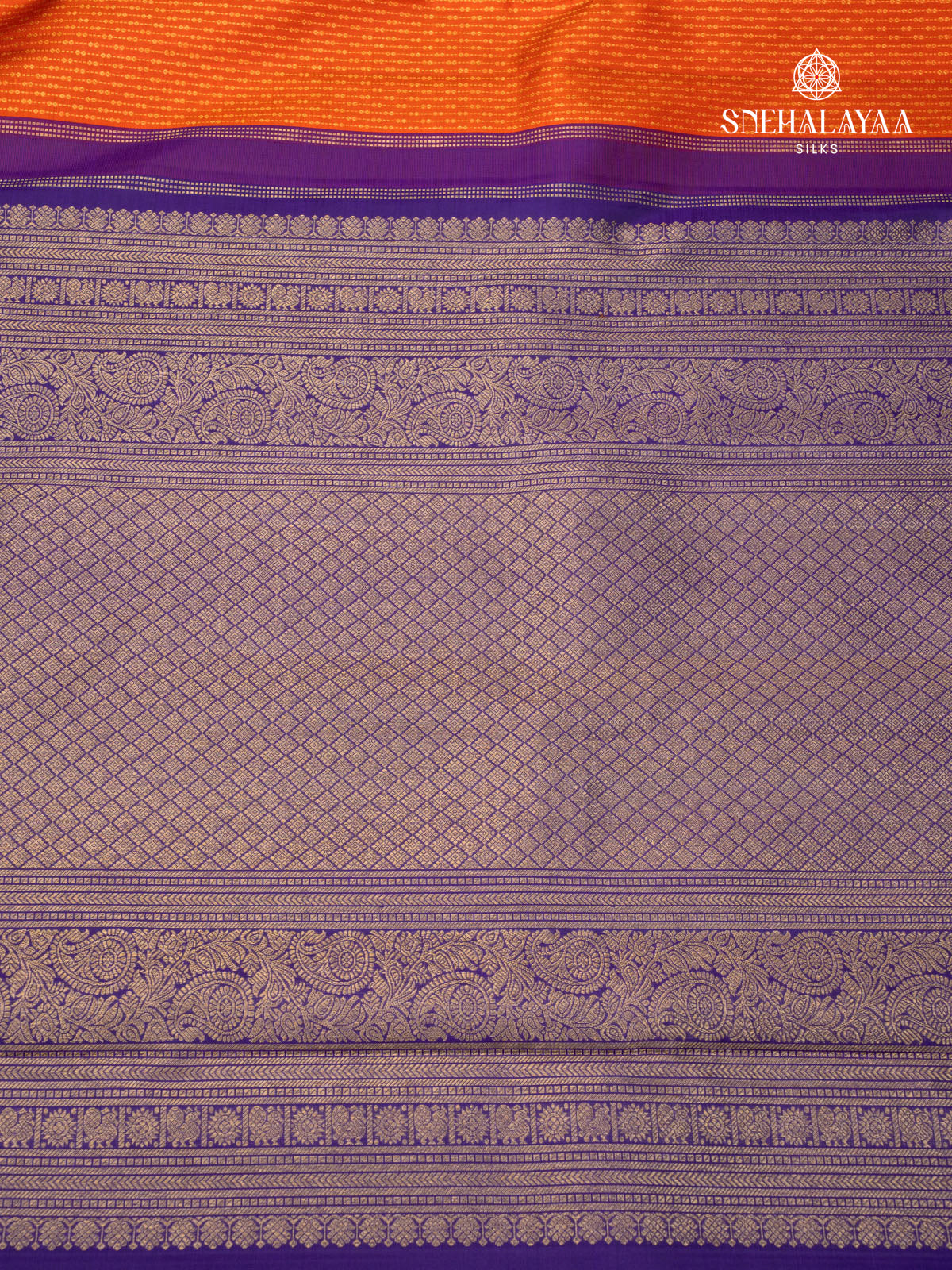 Rust Orange Kanjivaram Silk Saree