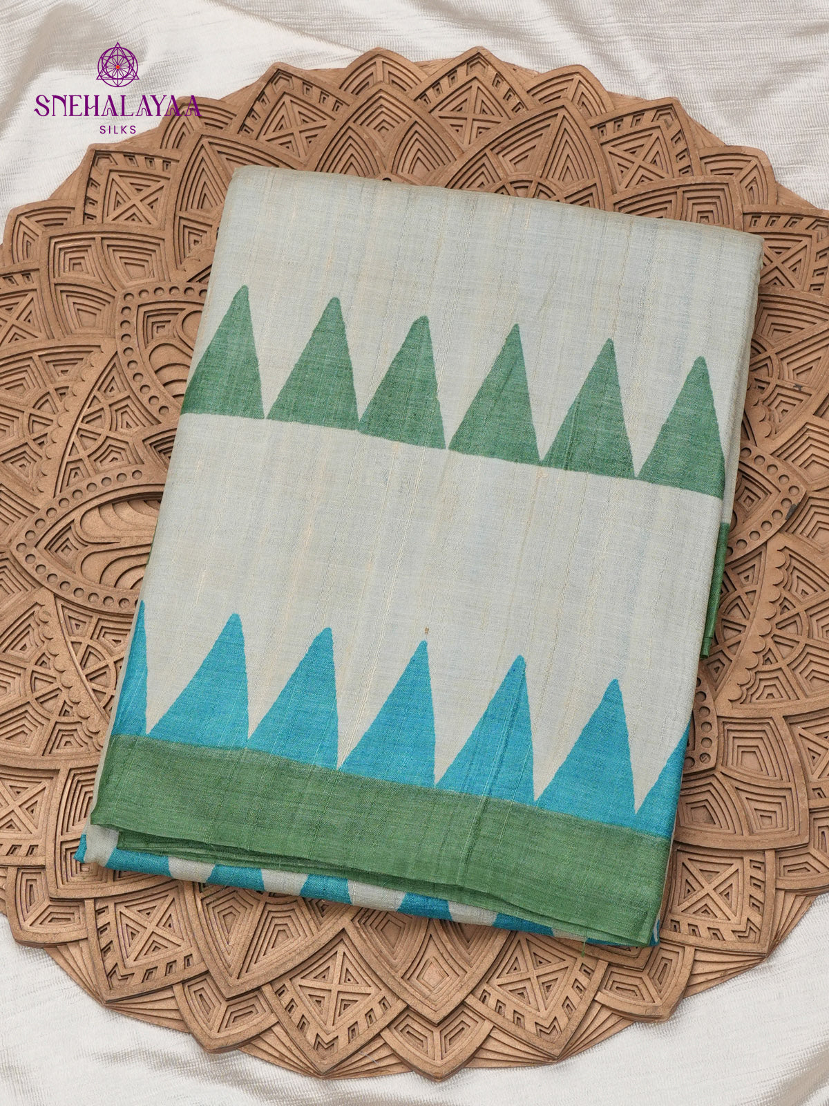 Green Tussar Silk Saree