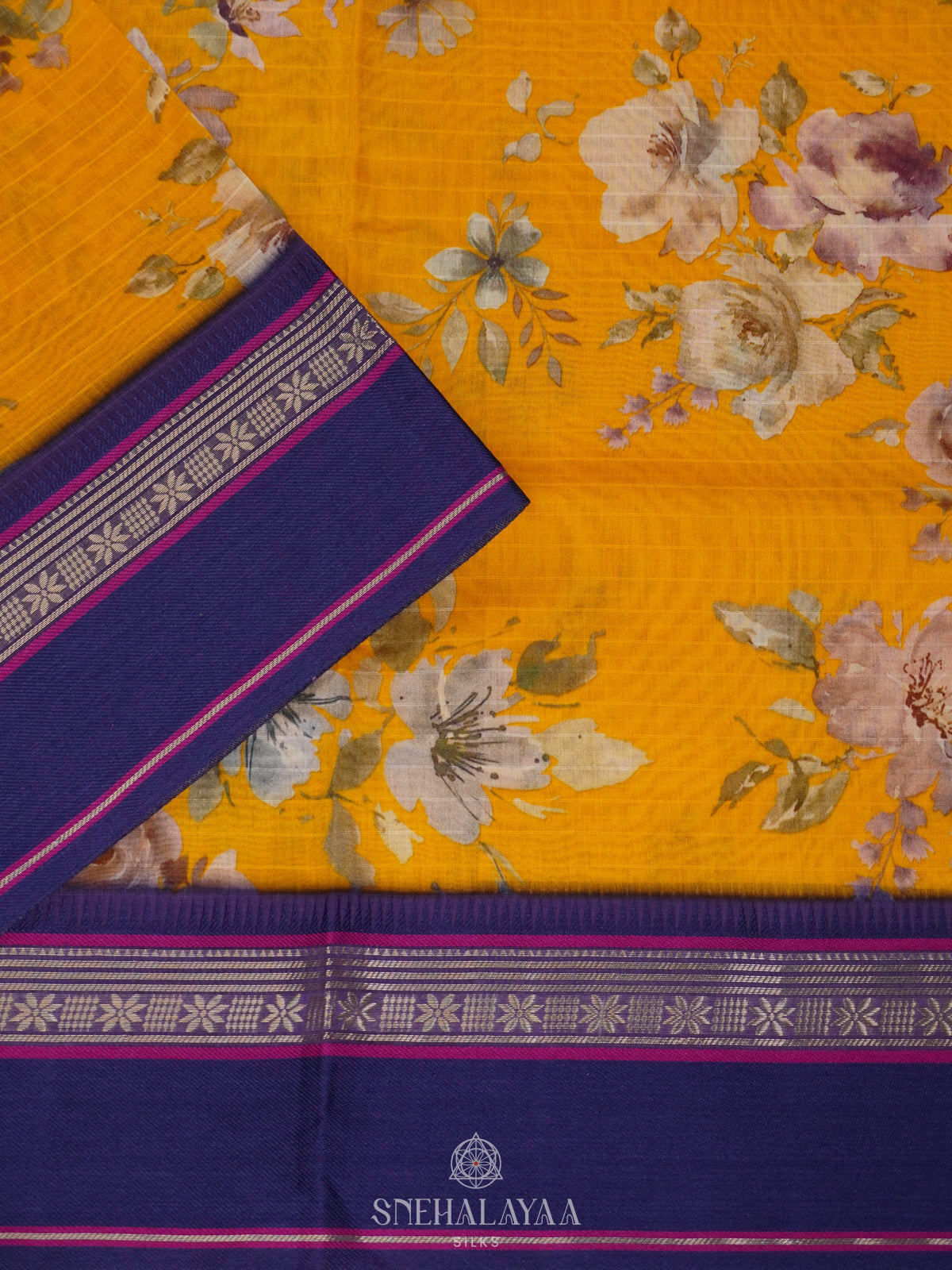 Yellow Chanderi Saree