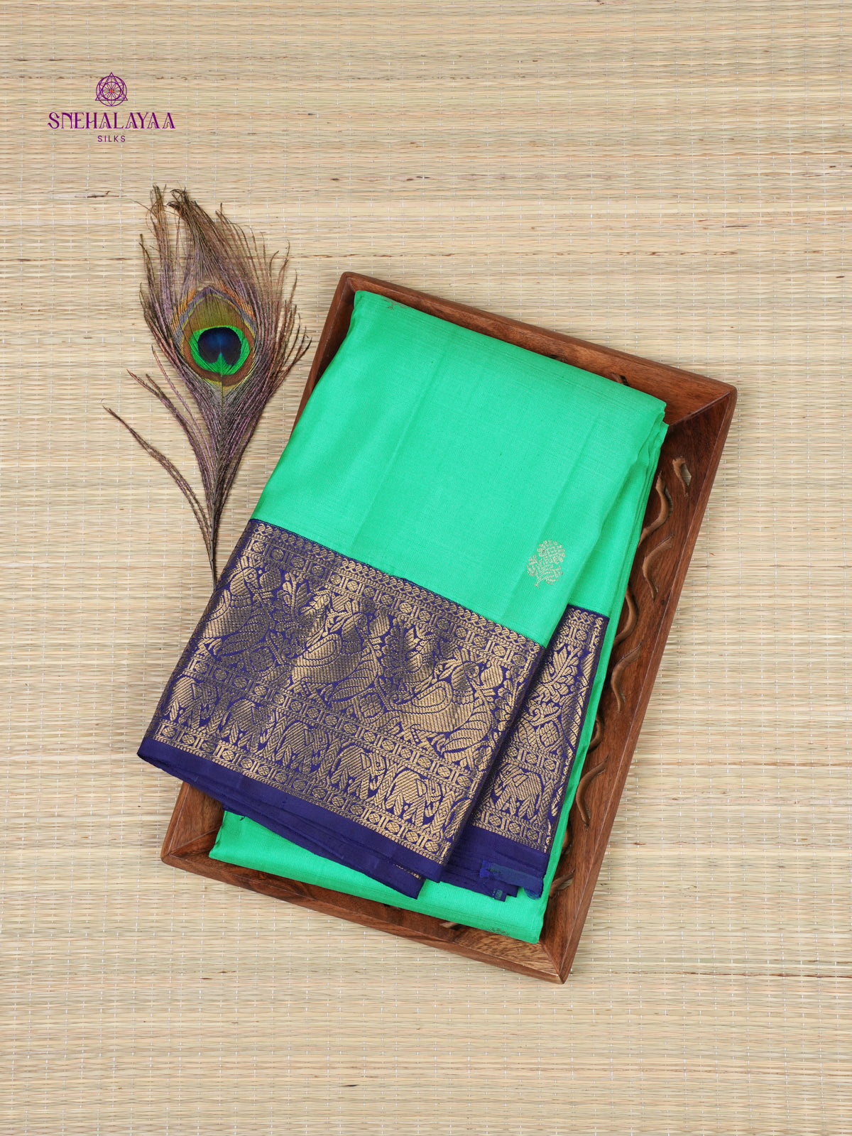 Teal Green Kanjivaram Silk Saree
