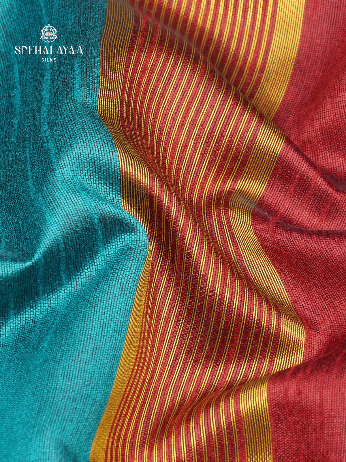 Sky Blue Bamboo Silk Saree