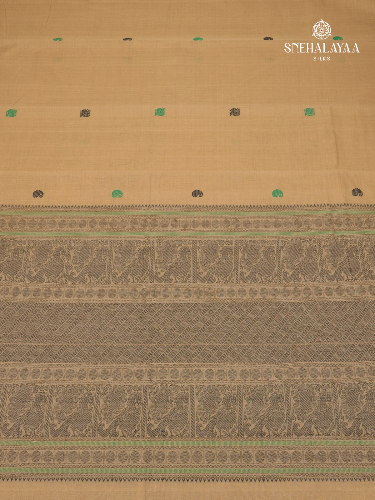 Sand Beige Pure Kanchi Cotton Saree