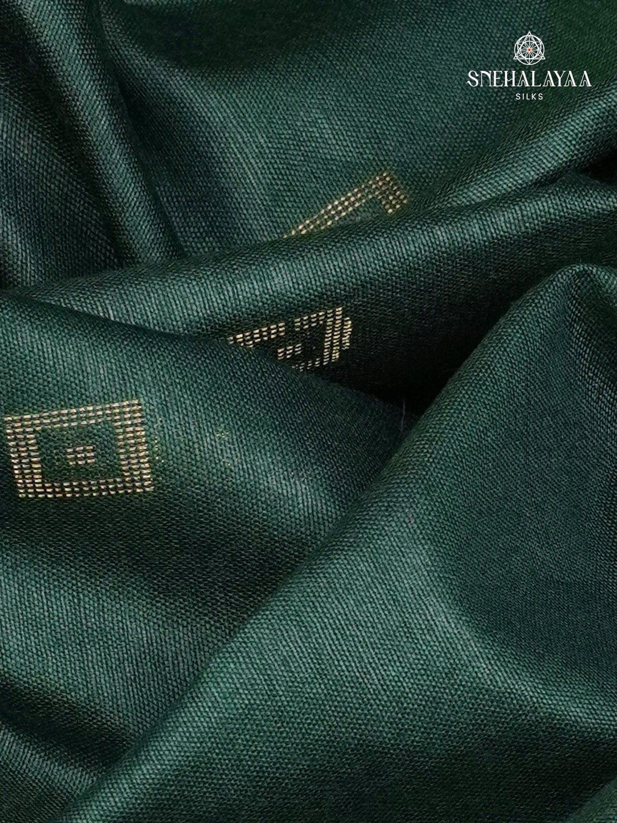 Forest Green Bamboo Silk Saree