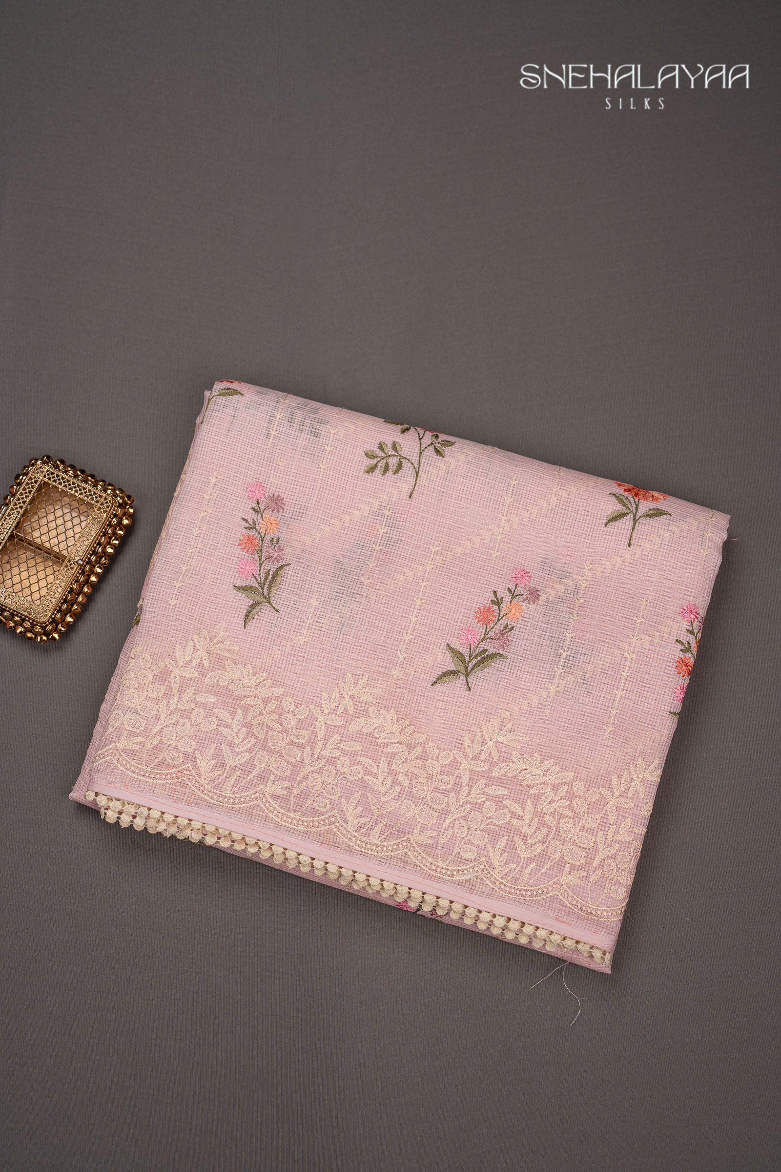 Blush Pink Kota Saree