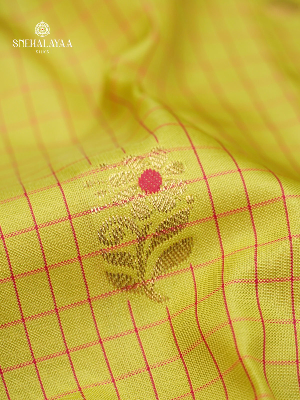 Lemon Yellow Gadwal Silk Saree