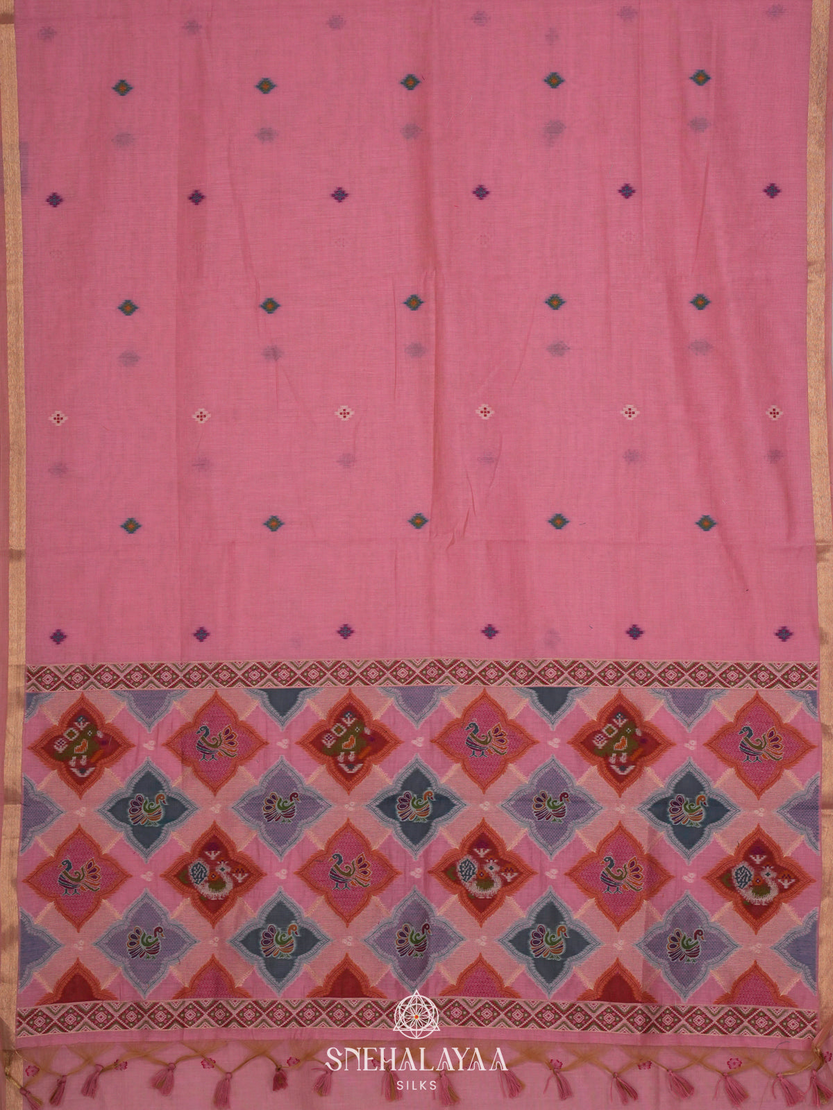 Pink Munga Cotton Saree