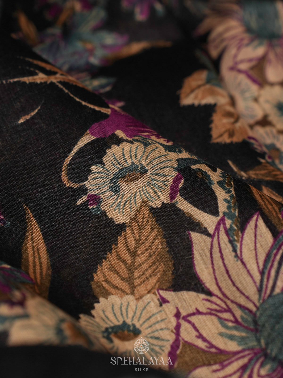 Black Chanderi Saree