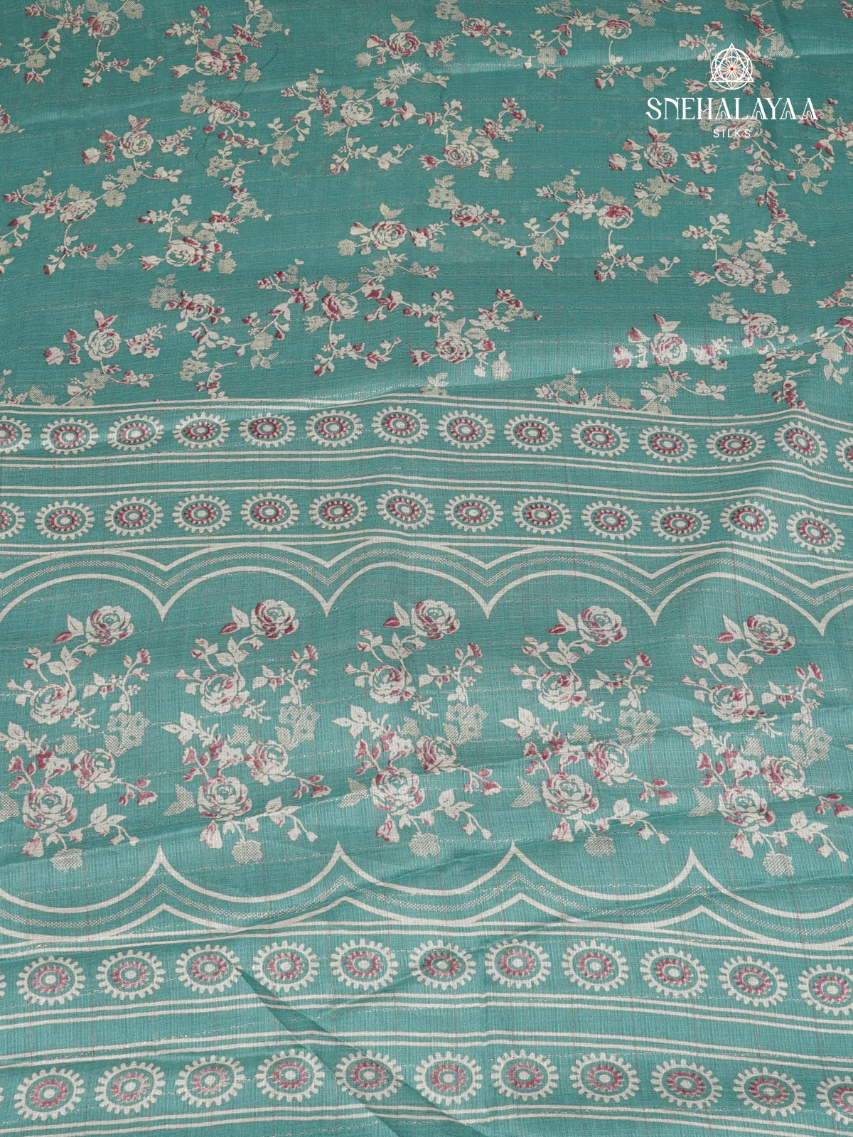 Teal Blue Dola Silk Saree