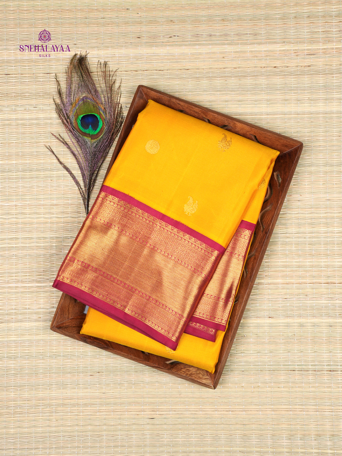 Mango Yellow Kanjivaram Silk Saree