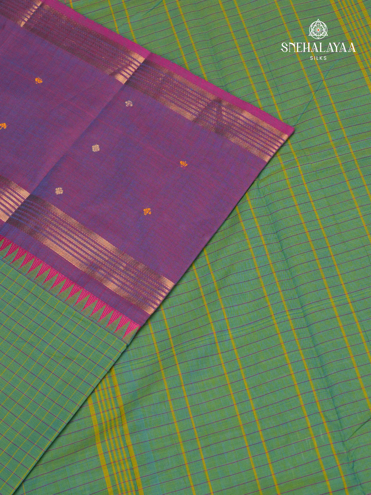 Teal Green Chettinad Cotton Saree