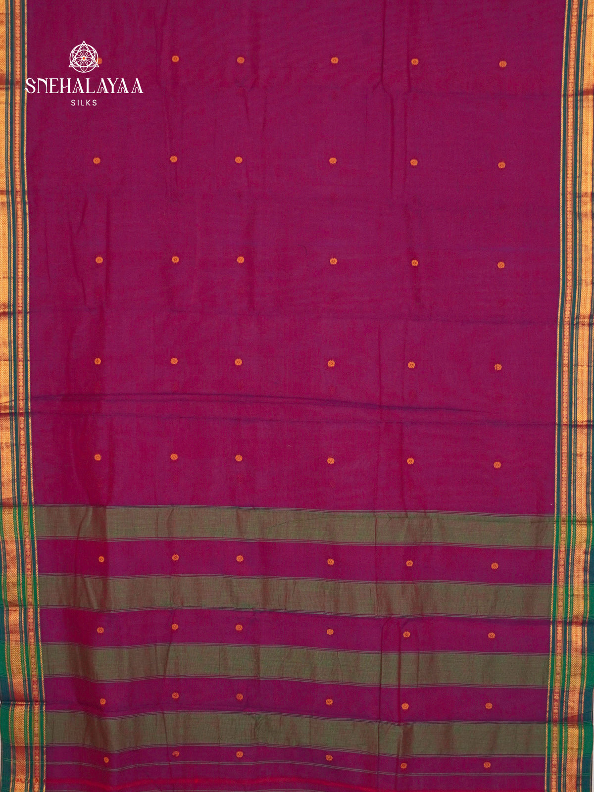 Purple Narayanpet Cotton Saree without Blouse