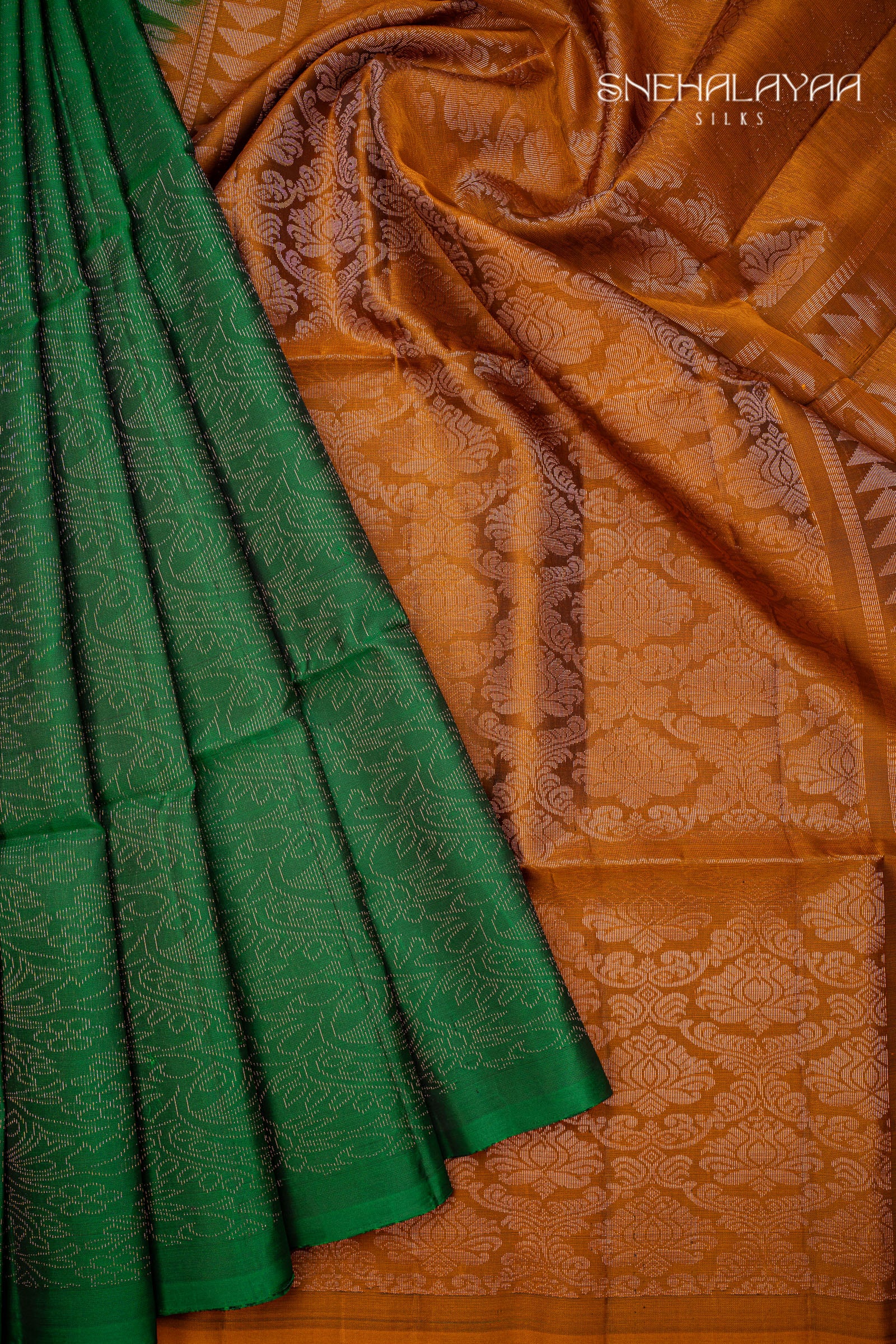 Emerald Green Kancheevaram Silk Saree