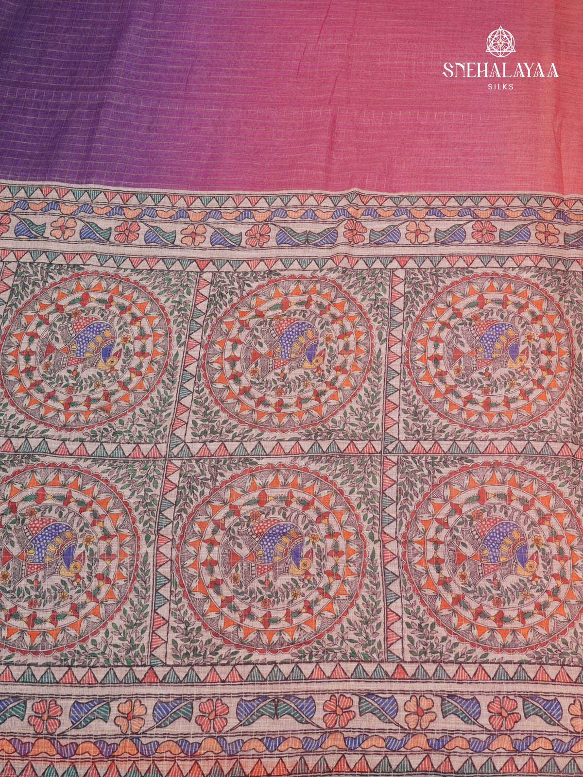 Purple Linen Saree