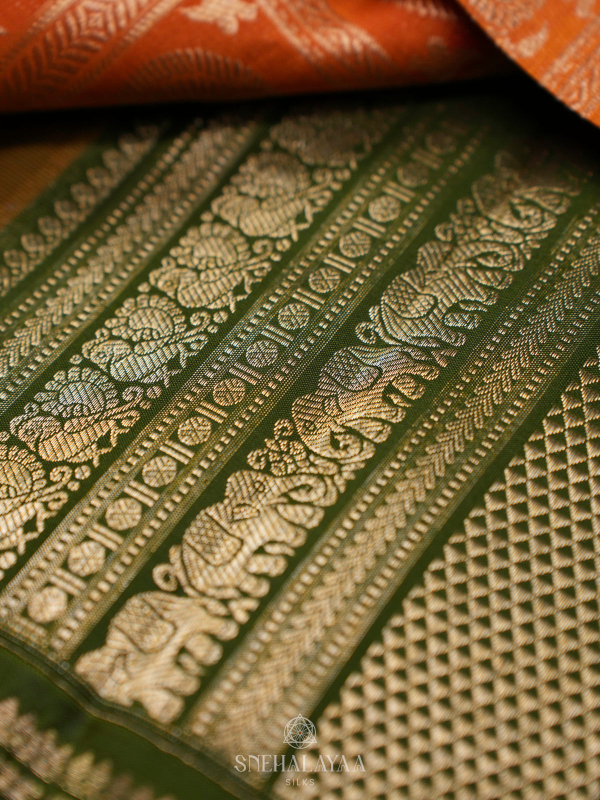Orange Kanjivaram Silk Saree
