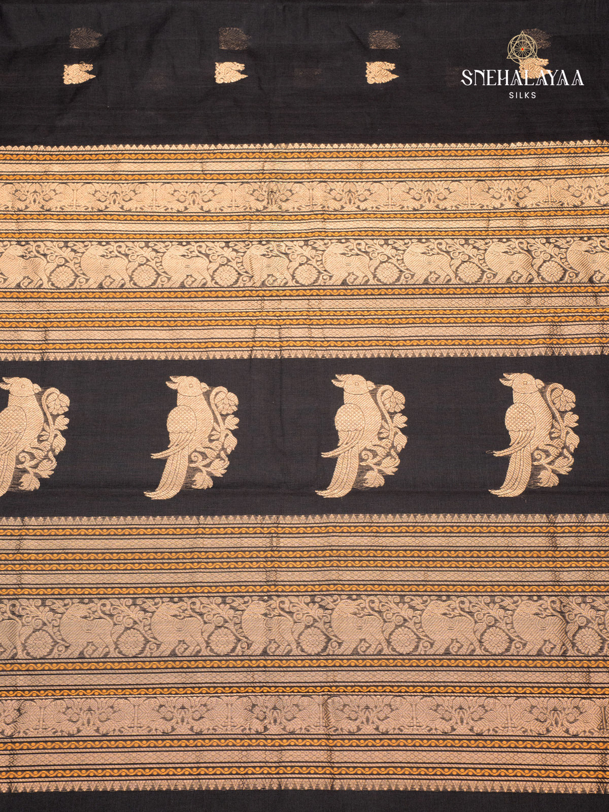 Black Kanchi Cotton Saree