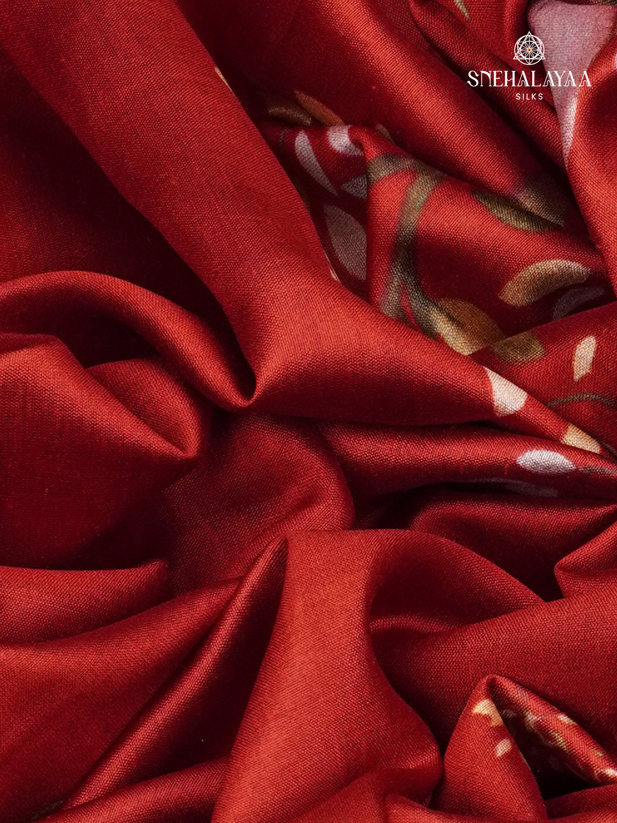 Red Chiniya Silk Saree