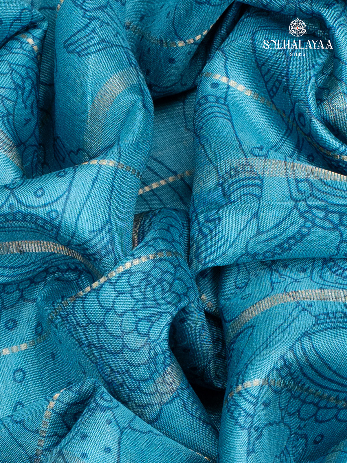 Blue Tussar Saree