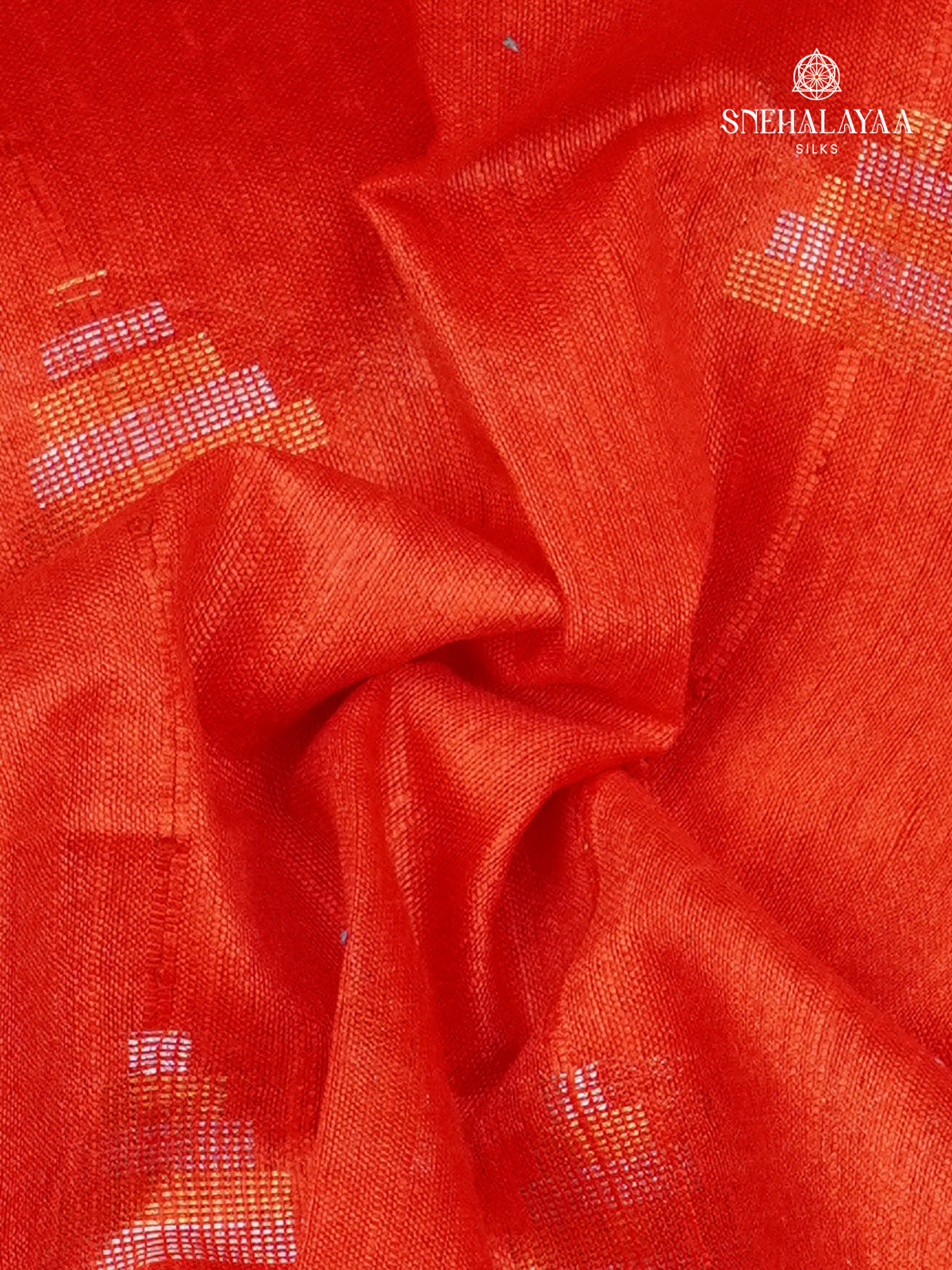 Orange Bamboo Silk Saree