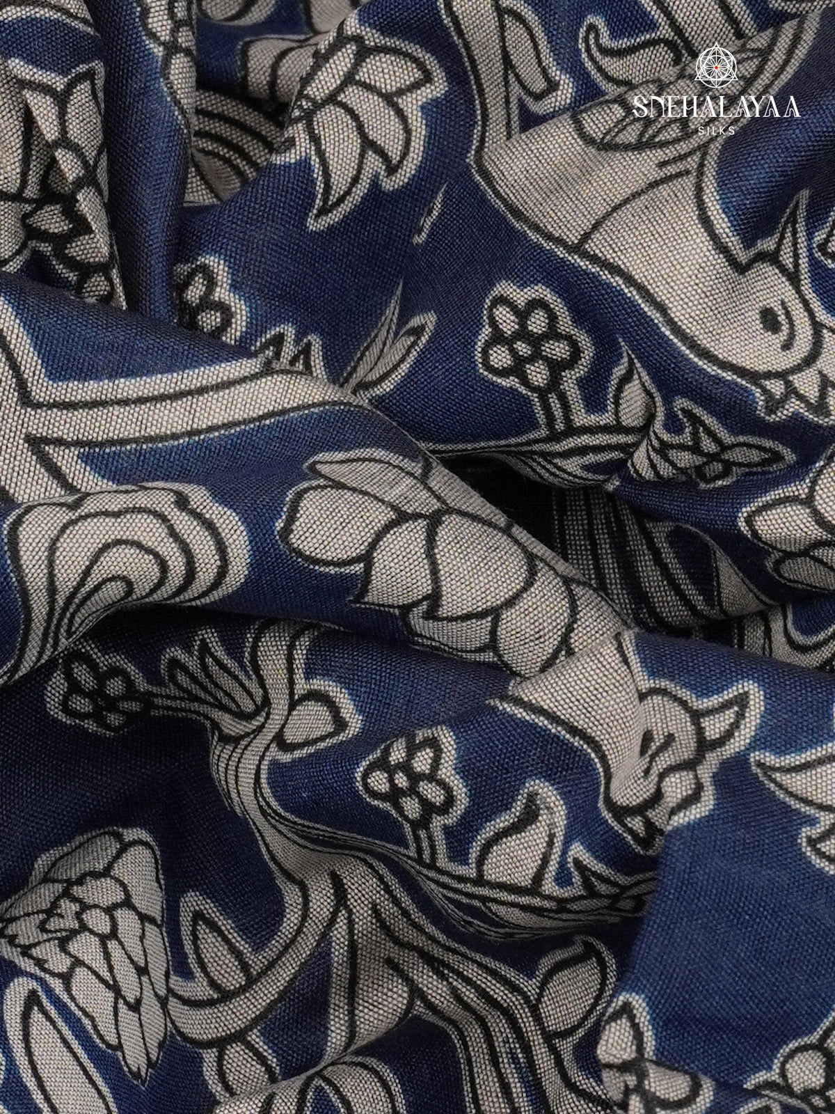 Indigo Chanderi Saree