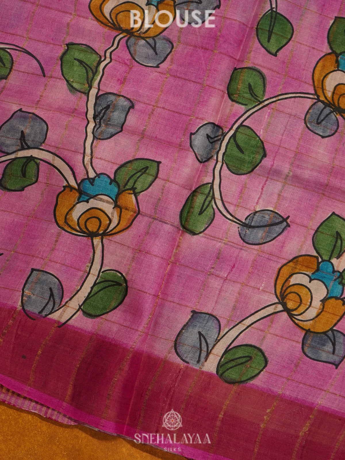 Navy Blue Tussar Saree