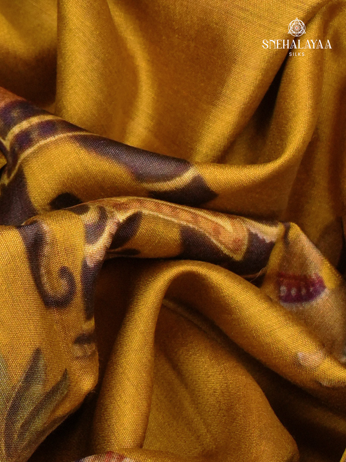 Yellow Chiniya Silk Saree