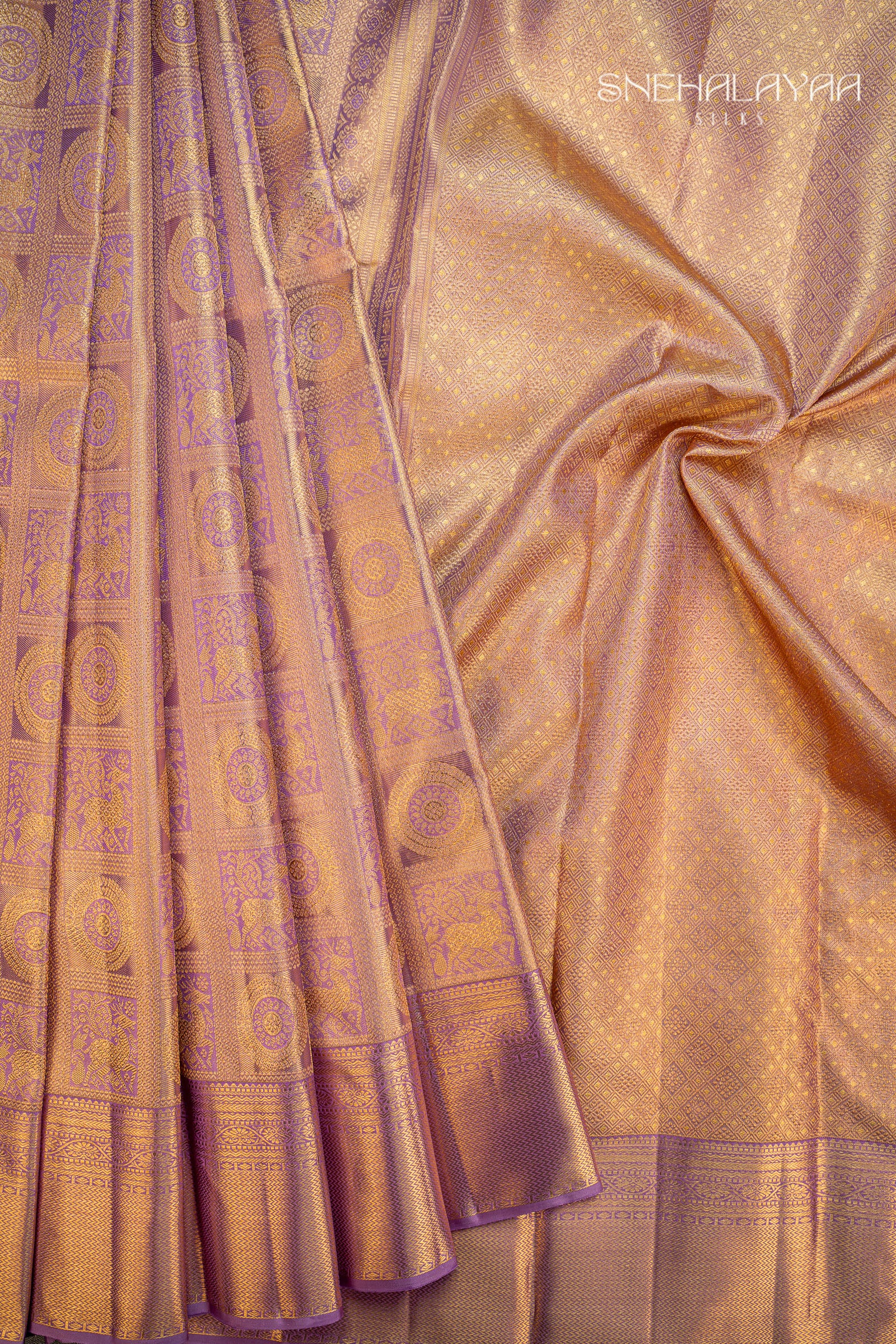 Purple Kancheevaram Tissue Silk Saree