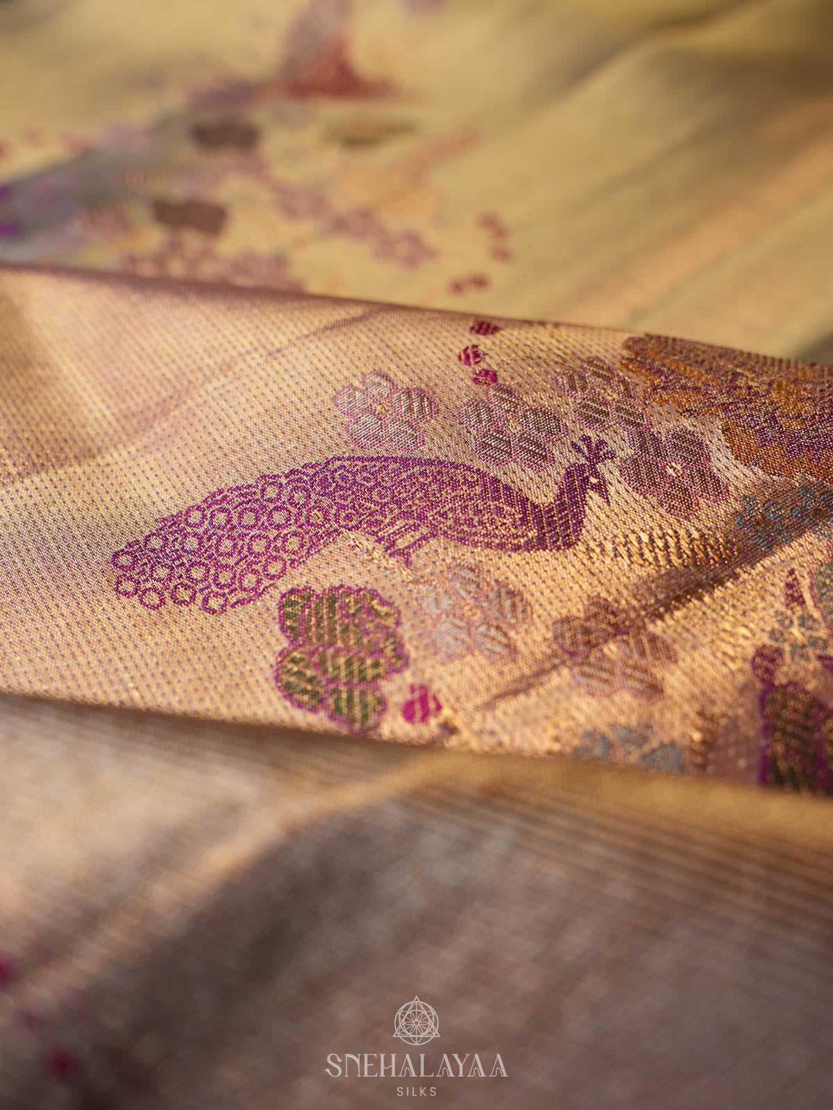 Dusty Rose Kanjivaram Silk Saree