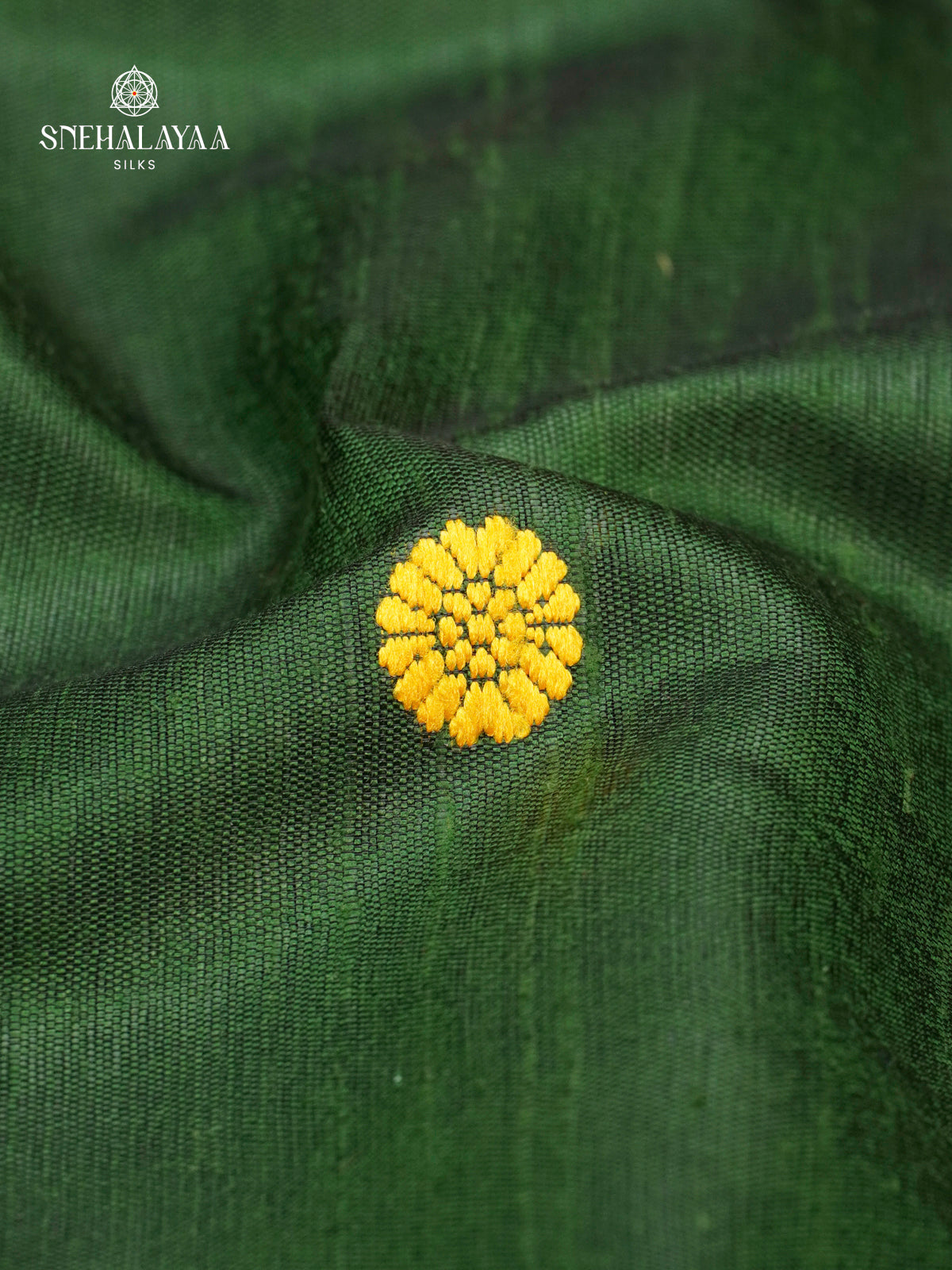 Emerald Green Dupion Silk Saree