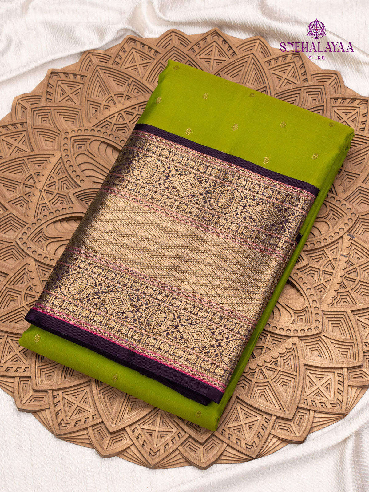 Green Korvai Kanjivaram Silk Saree