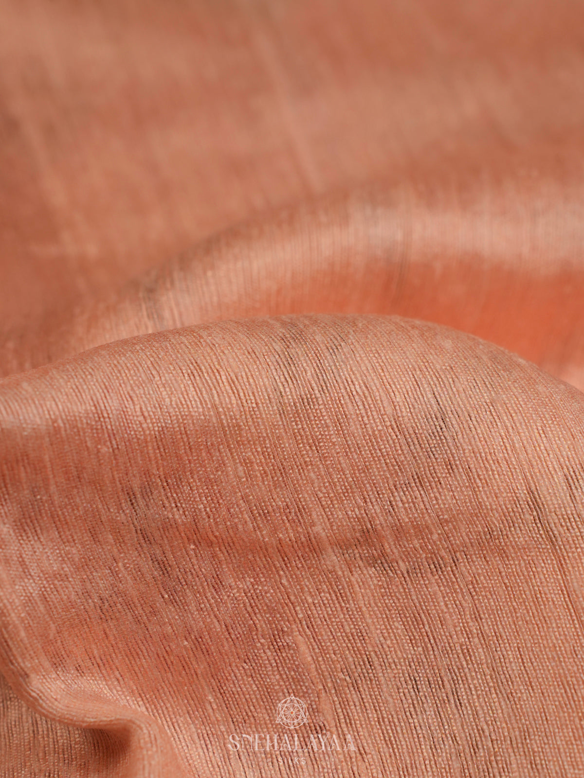 Peach Matka Jute Saree