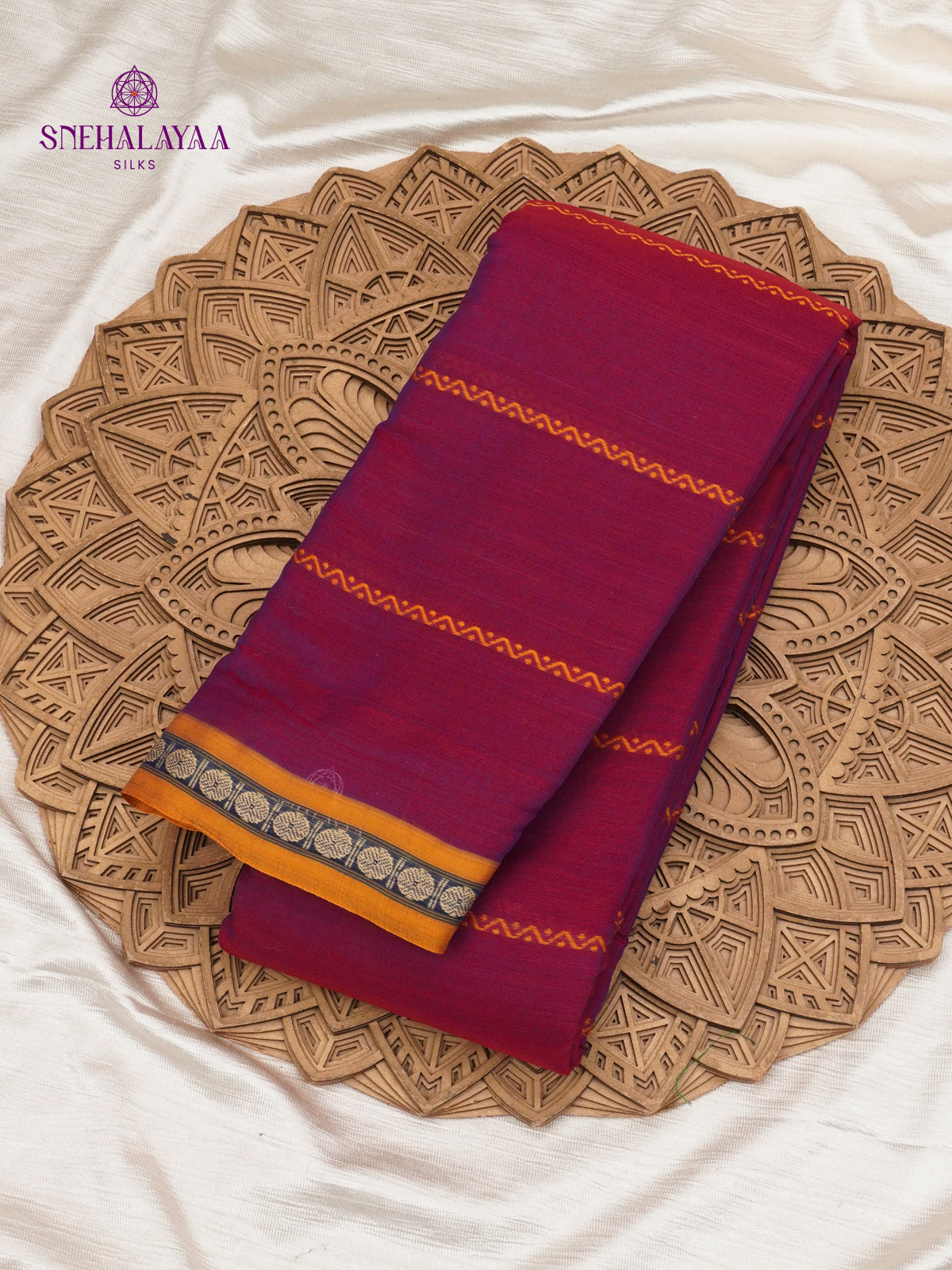 Magenta Narayanpet cotton Saree