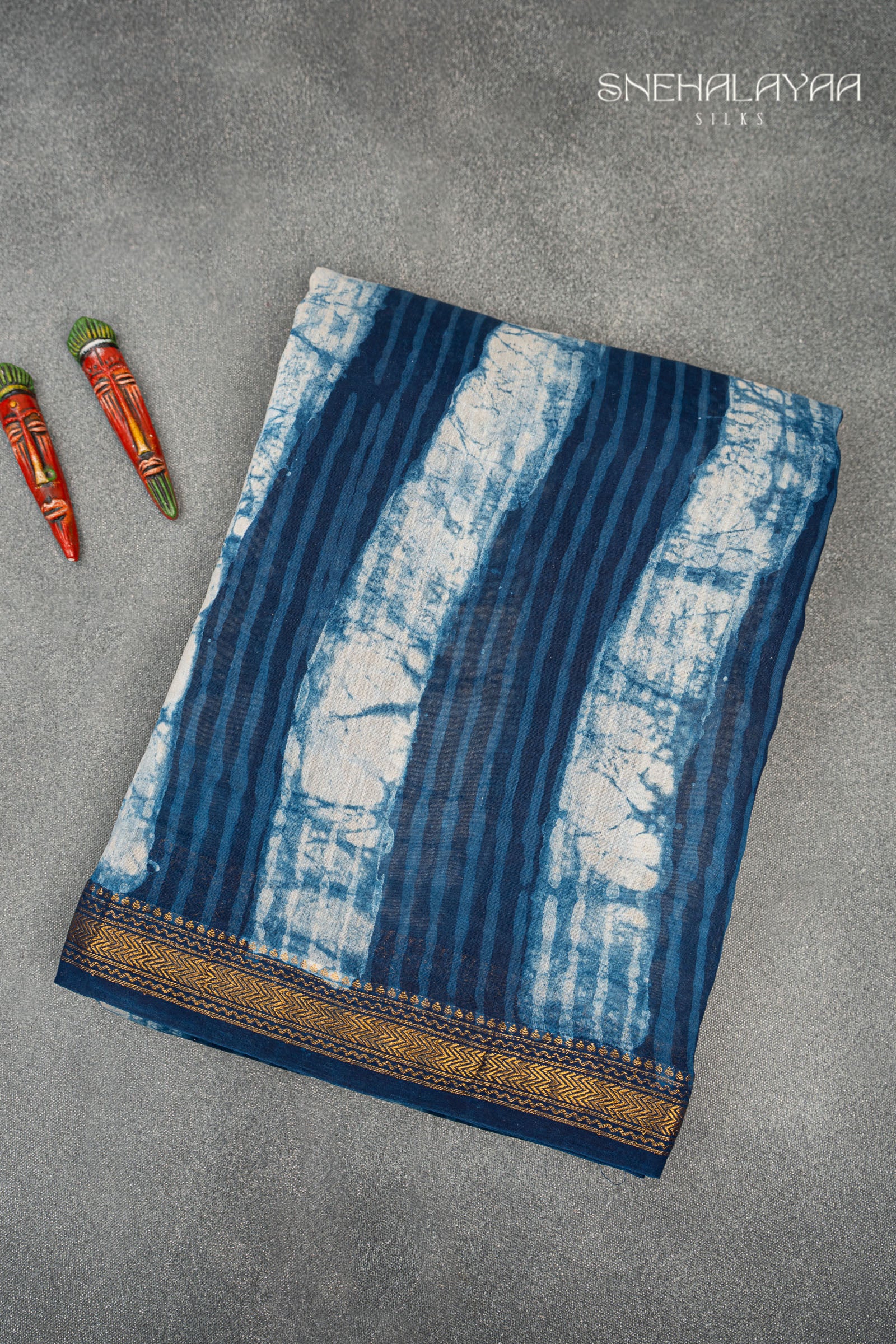 Aegean Blue Chanderi Saree