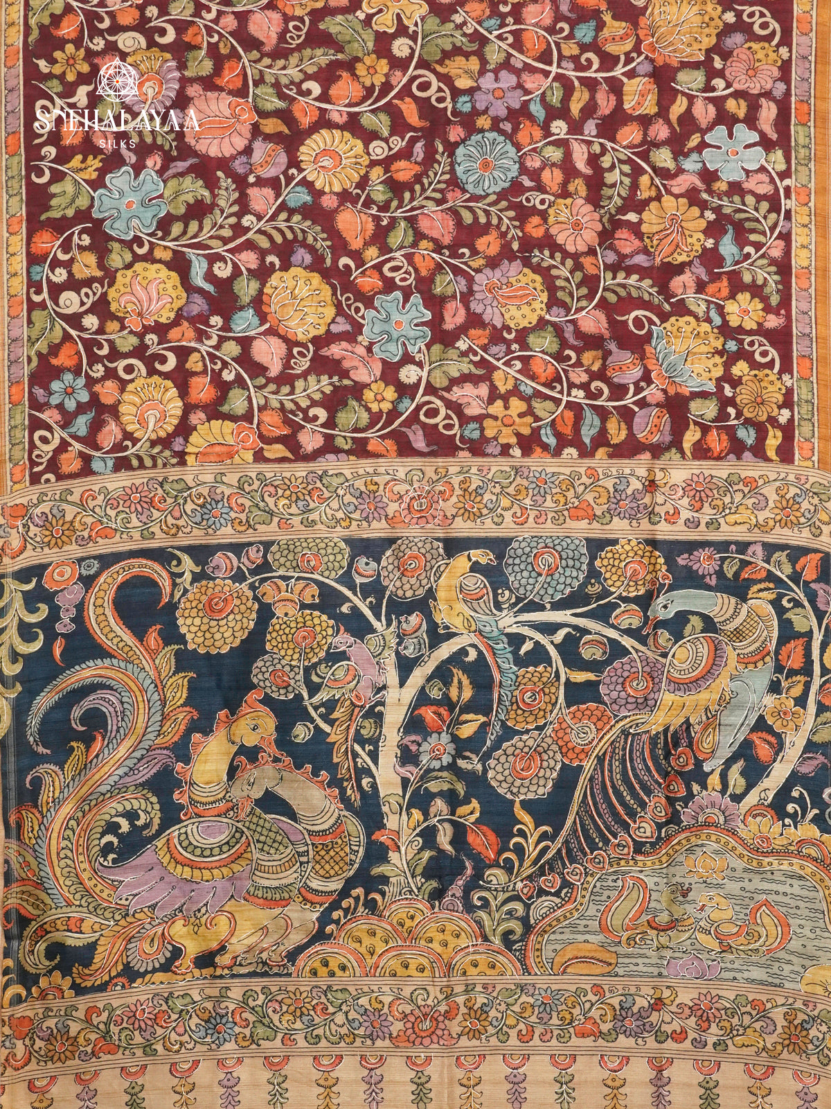 Brown Munga Tussar Saree