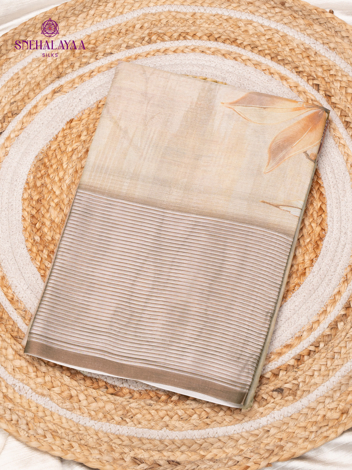 Cream Dola Silk Saree