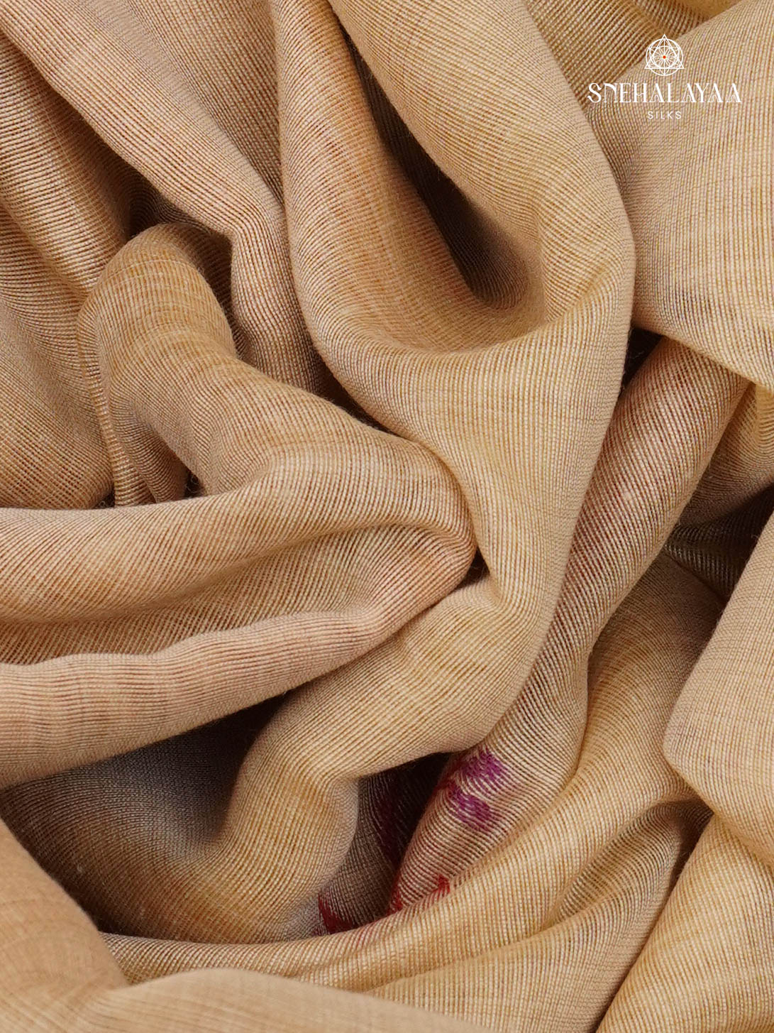 Beige Munga Cotton Saree