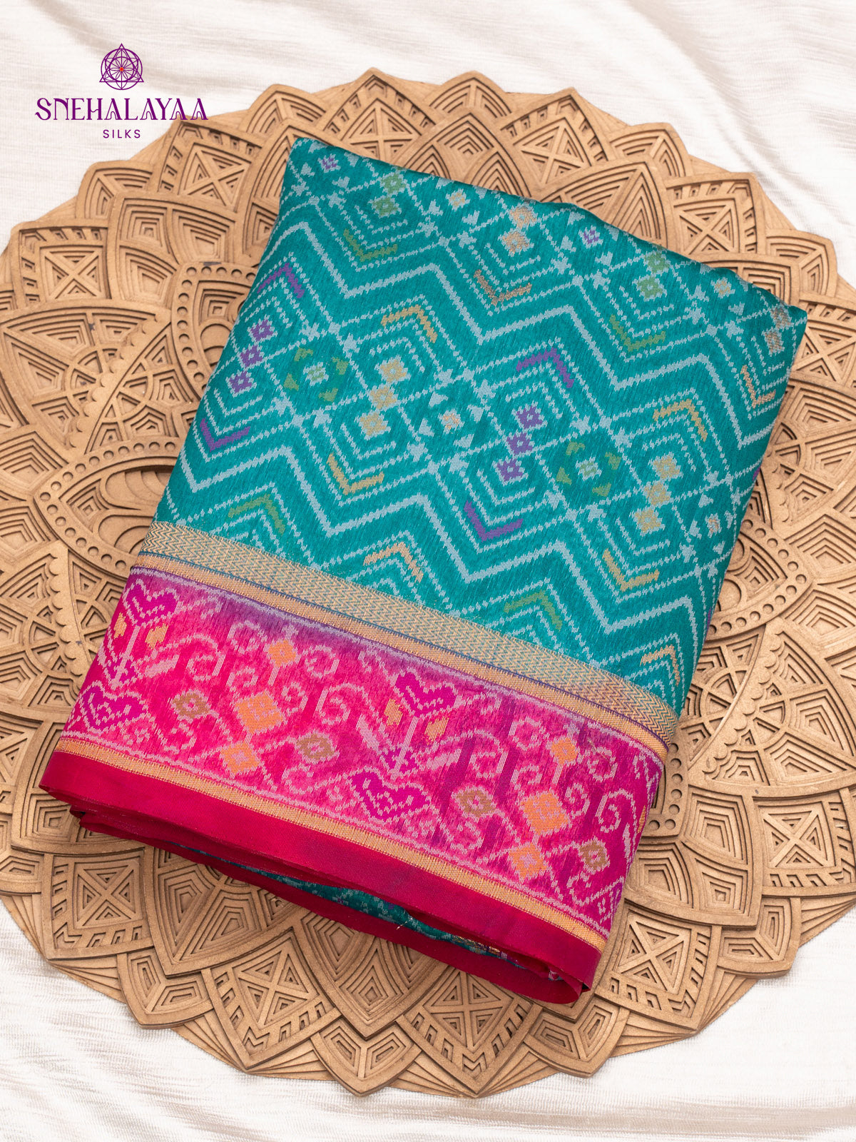 Blue Ikat Silk Saree