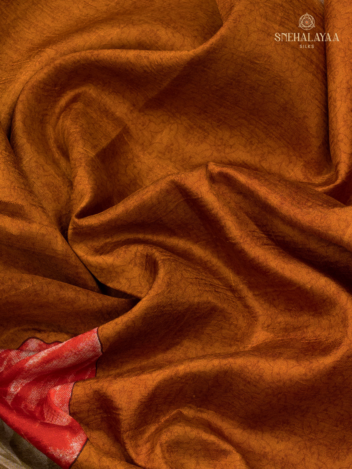 Rust Orange Tussar Silk